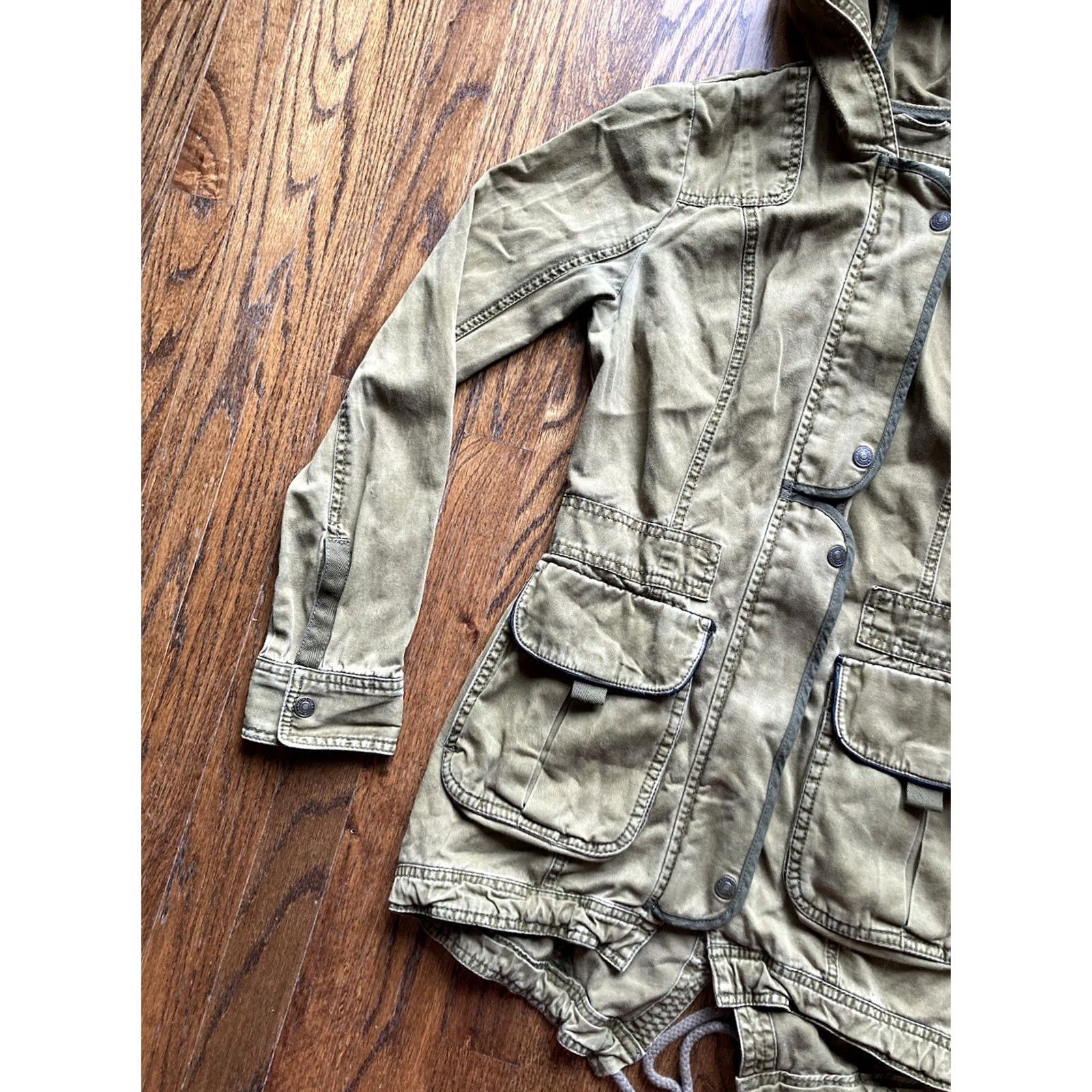 Abercrombie & Fitch Abercrombie & Fitch Jacket Womens Small Military Army Olive Green Utility Zipper Full Zip Size S / US 4 / IT 40 - 2 Thumbnail