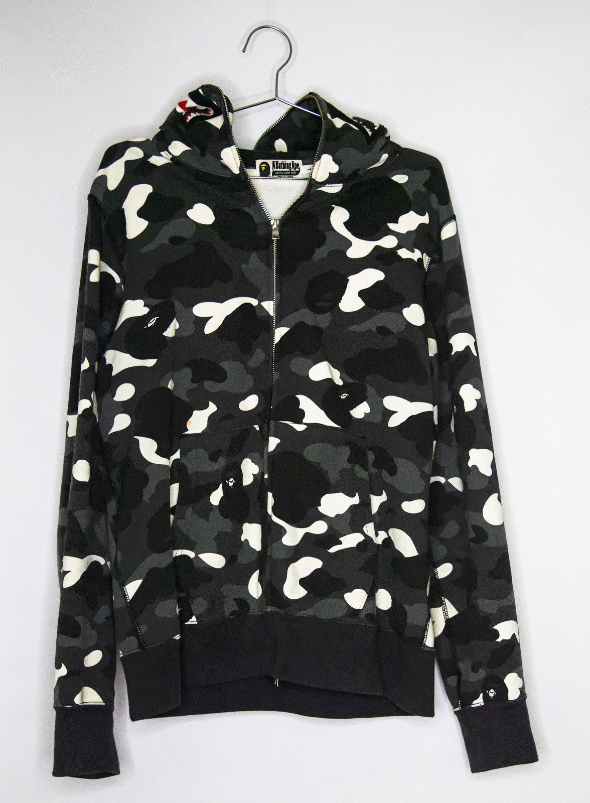 Bape city camo shark hoodie glow in the dark black hotsell