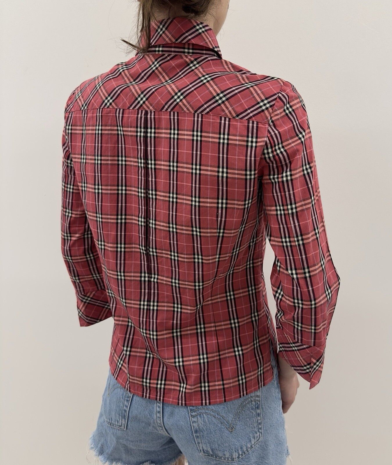 Burberry Burberry London Blue Label Womens Plaid Shirt Red Size 38 Size XS / US 0-2 / IT 36-38 - 10 Thumbnail