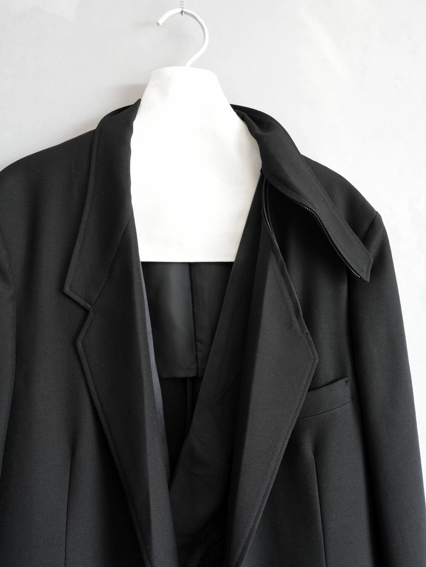 Yohji Yamamoto Yohji Yamamoto 18AW Ghost Face Discharge Double Coat Size US M / EU 48-50 / 2 - 7 Thumbnail