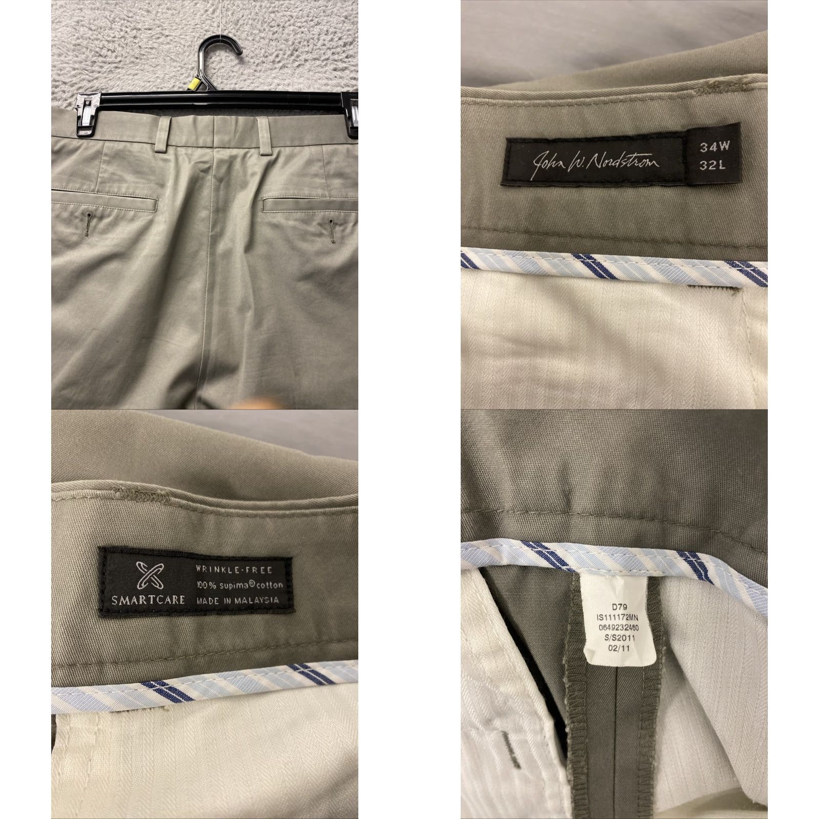 Nordstrom Nordstrom Chino Pants Mens 34x32 Olive Green /0147 Size US 34 / EU 50 - 8 Thumbnail