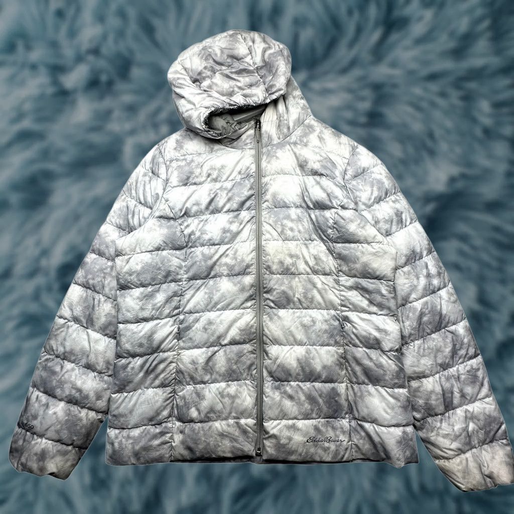 Eddie Bauer Eddie Bauer EB650 CirrusLite Down Hooded Puffer Jacket Womens Large Gray Cloud Size L / US 10 / IT 46 - 1 Thumbnail