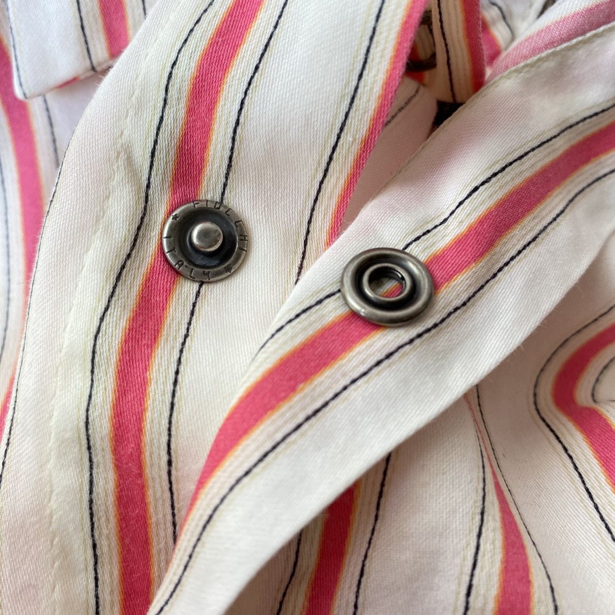 Diesel DIESEL White Striped Snap-Button Shirt Size S / US 4 / IT 40 - 8 Thumbnail