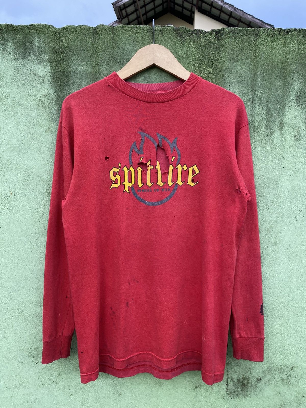 Spitfire Vintage Rare Skate 00s Tee SPITFIRE Big Logo Distressed Size US M / EU 48-50 / 2 - 1 Thumbnail