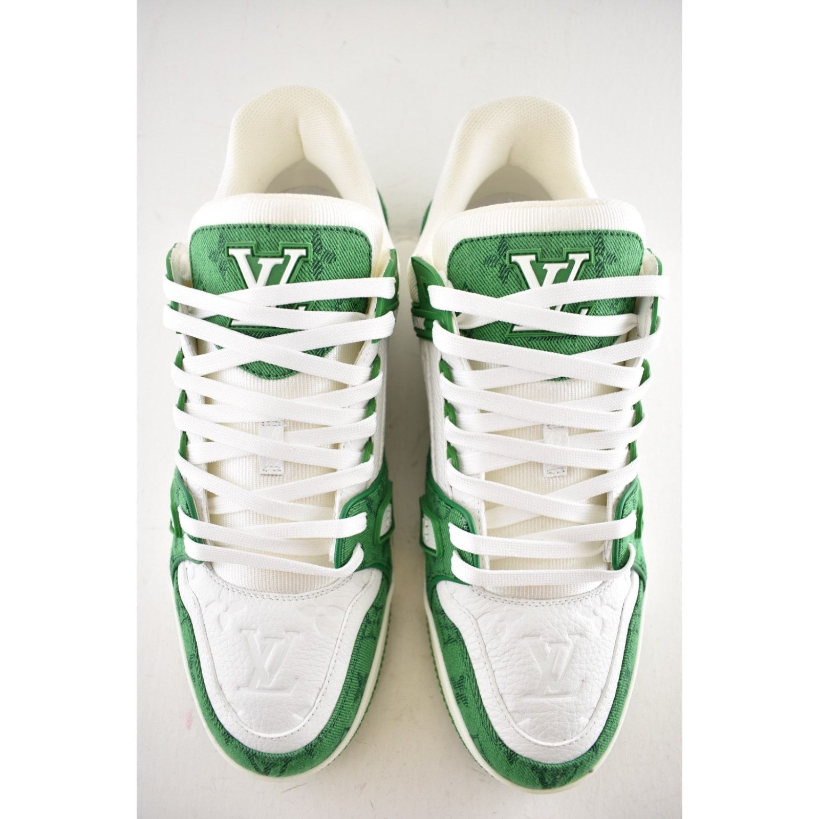 Louis Vuitton Louis Vuitton Green Denim White Empreinte Low Top Trainer Size US 10 / EU 43 - 11 Thumbnail