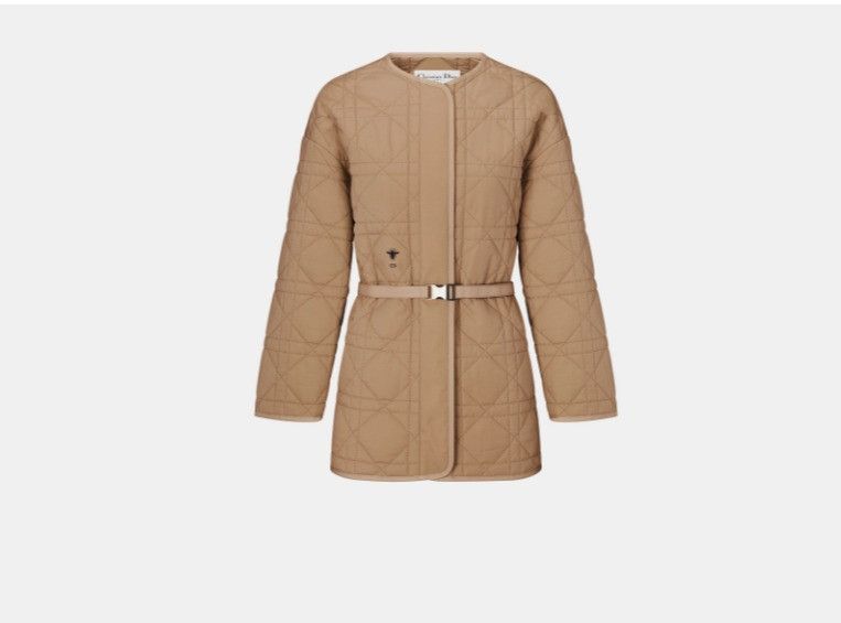 Dior o1w1db10425 347C29A Belted Peacoat in Beige Size L / US 10 / IT 46 - 1 Thumbnail