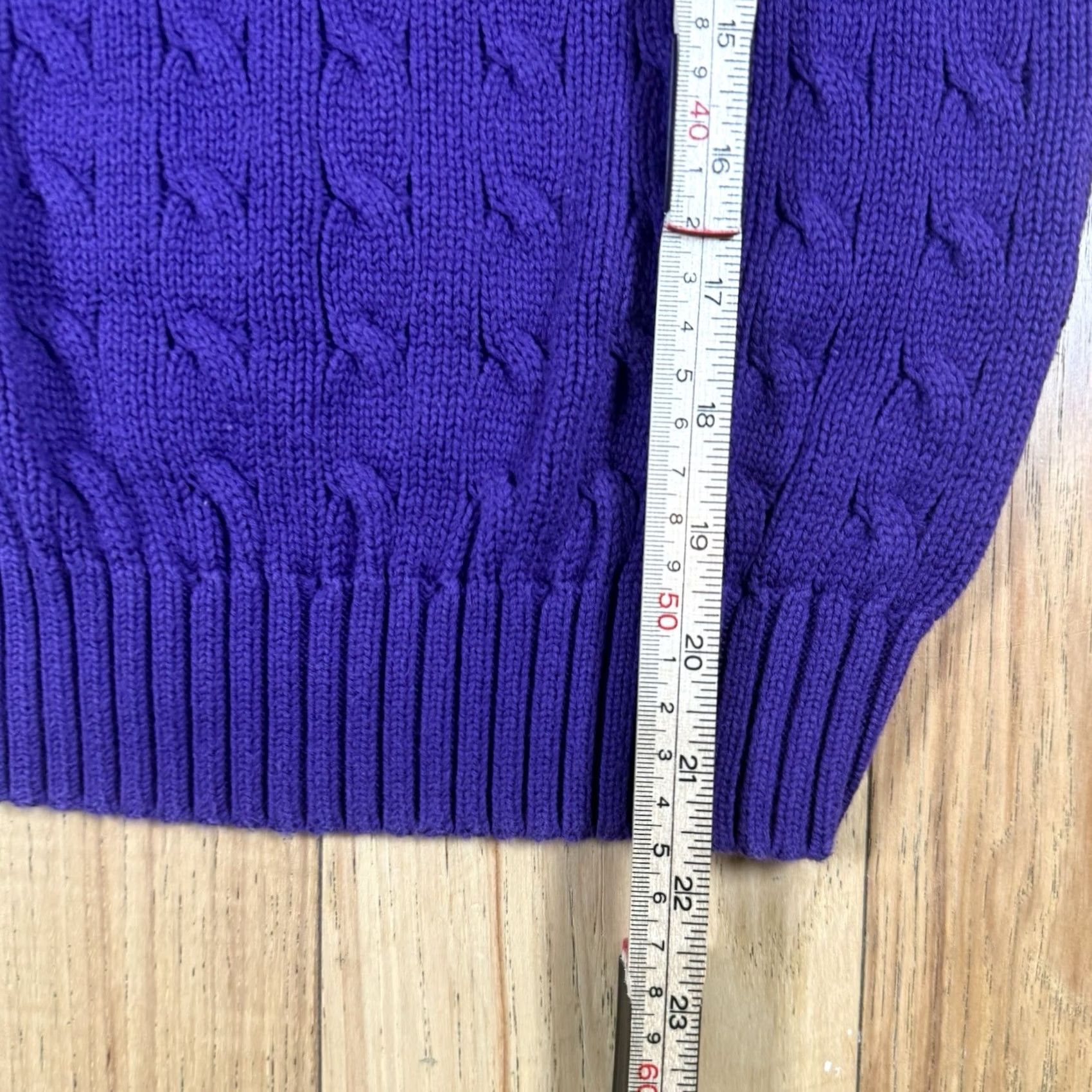 Ralph Lauren VINTAGE Ralph Lauren Polo Sport Cable Knit Sweater Women’s XS Purple V-Neck Sweater Womens XS Purple Cable Knit Sports Pullover Size XS / US 0-2 / IT 36-38 - 8 Thumbnail
