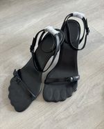 Fetish Leather Heeled Sandals in black