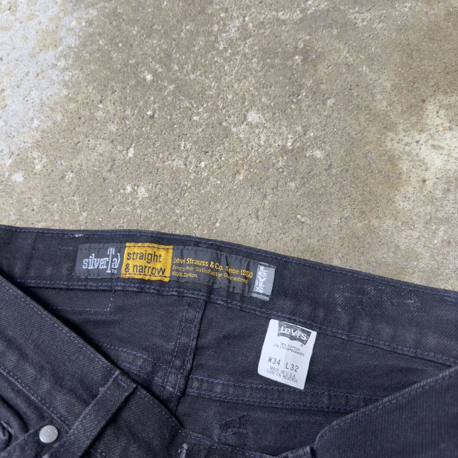 Vintage Levi's Black Silvertab Skinny Jeans ERD Grunge Skater Size US 31 - 4 Thumbnail