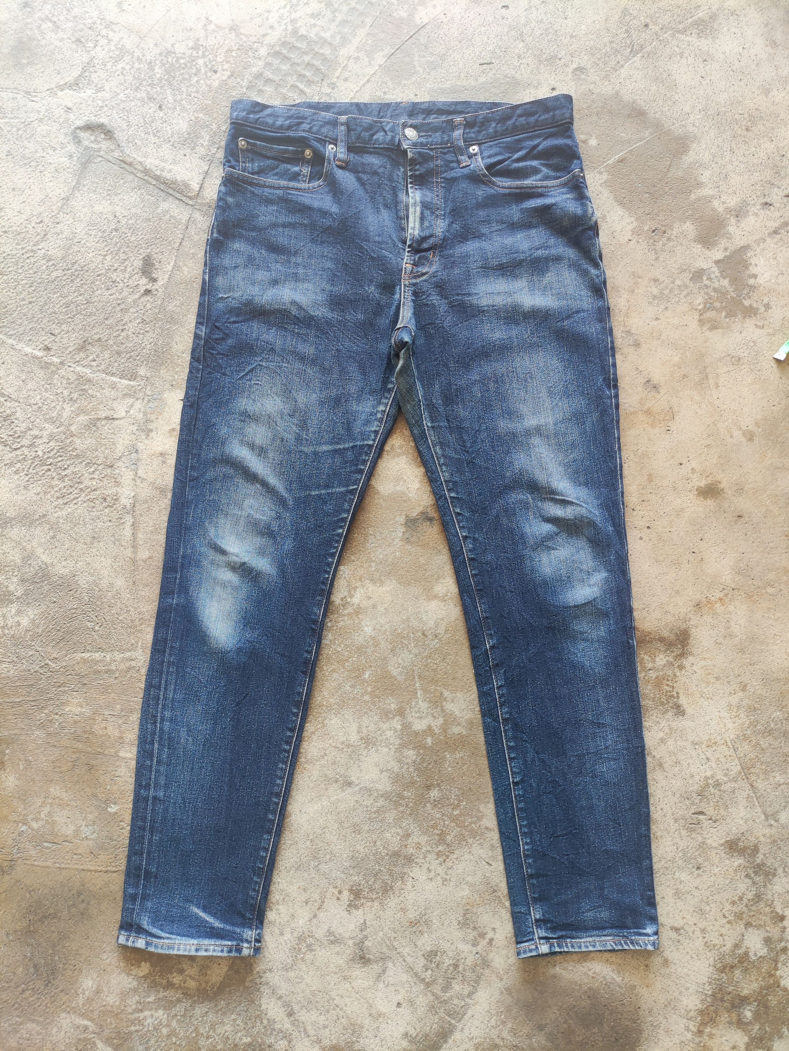 GU Vintage GU Brand Slim Fit Denim Faded Pants Size US 34 / EU 50 - 1 Thumbnail