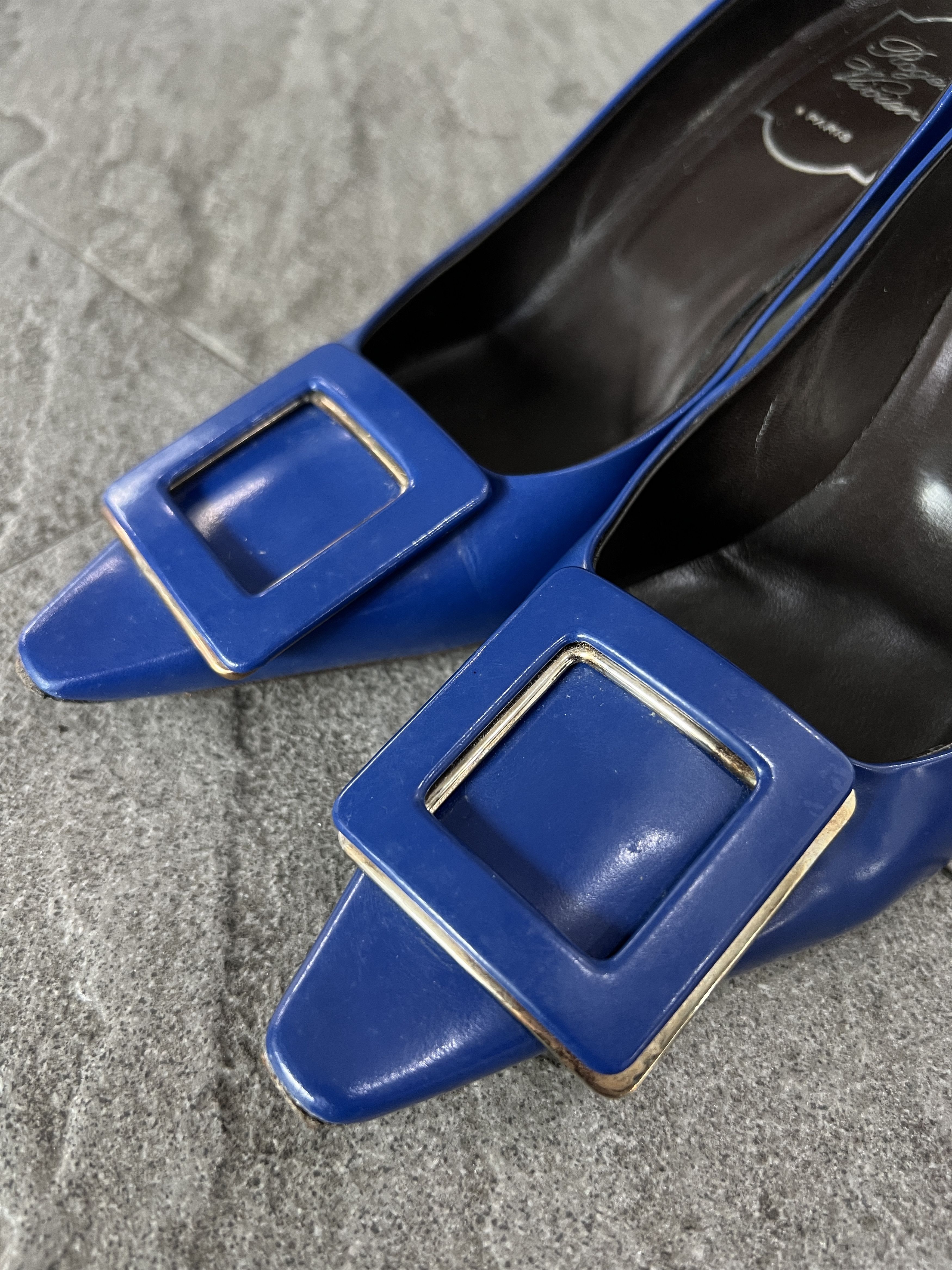 Roger Vivier Roger Vivier Buckle Heels Blue Patent Pumps Size US 6 / IT 36 - 5 Thumbnail