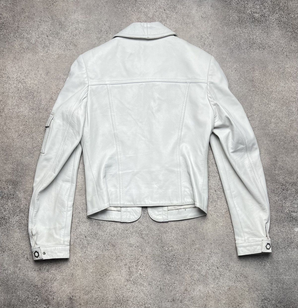 Leather × Vintage Vintage multi pocket leather white jacket like helmut Size S / US 4 / IT 40 - 11 Thumbnail