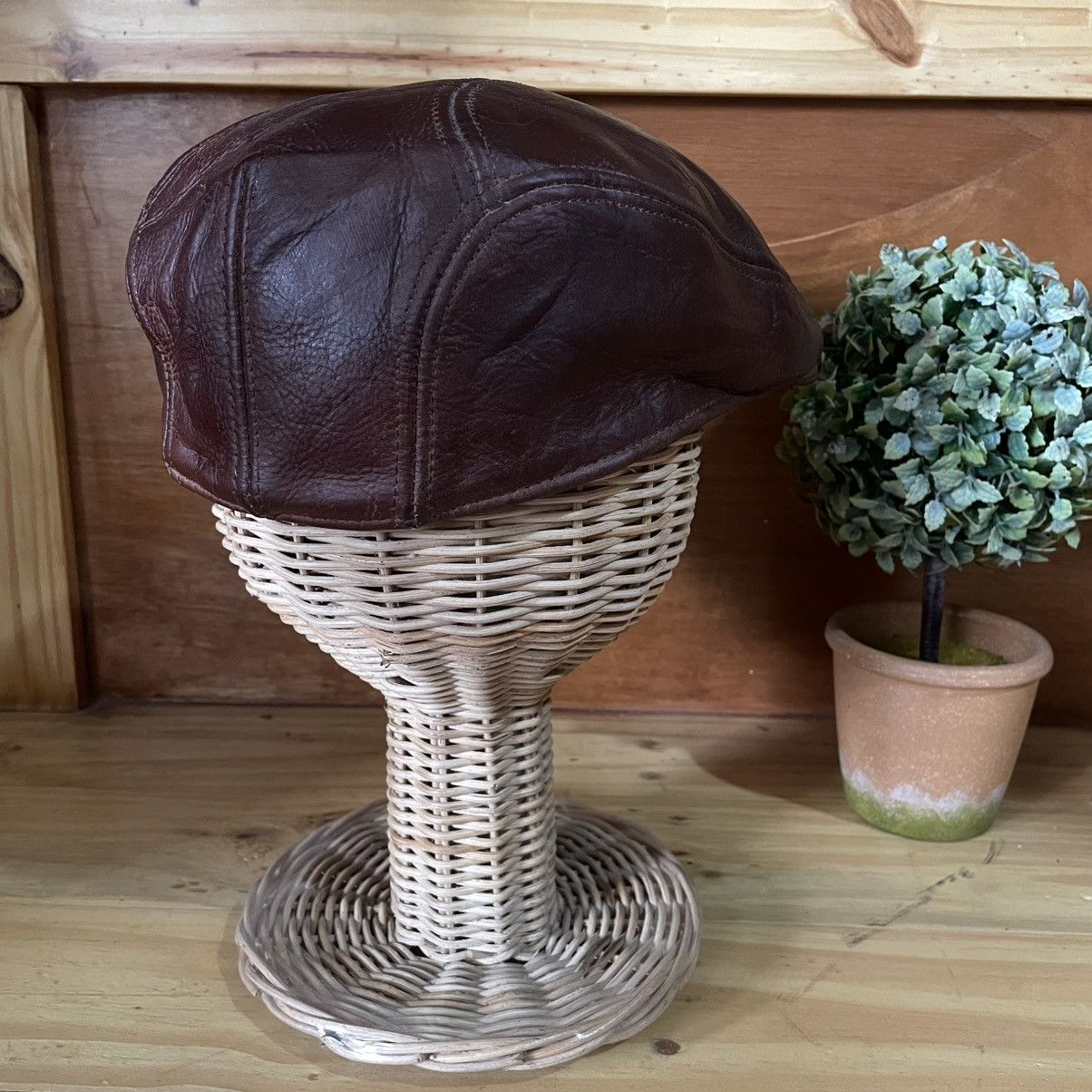 Other Vintage Ivy Gatsby Leather Flap Cap Size ONE SIZE - 5 Thumbnail