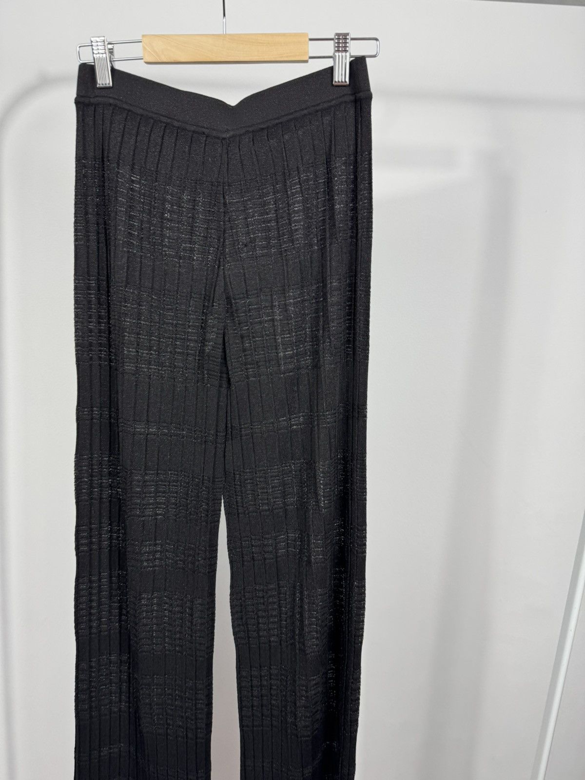 Other Falconeri Black Pleated Wide Leg Pants Shiny Knit Trousers S Size 28" / US 6 / IT 42 - 14 Thumbnail