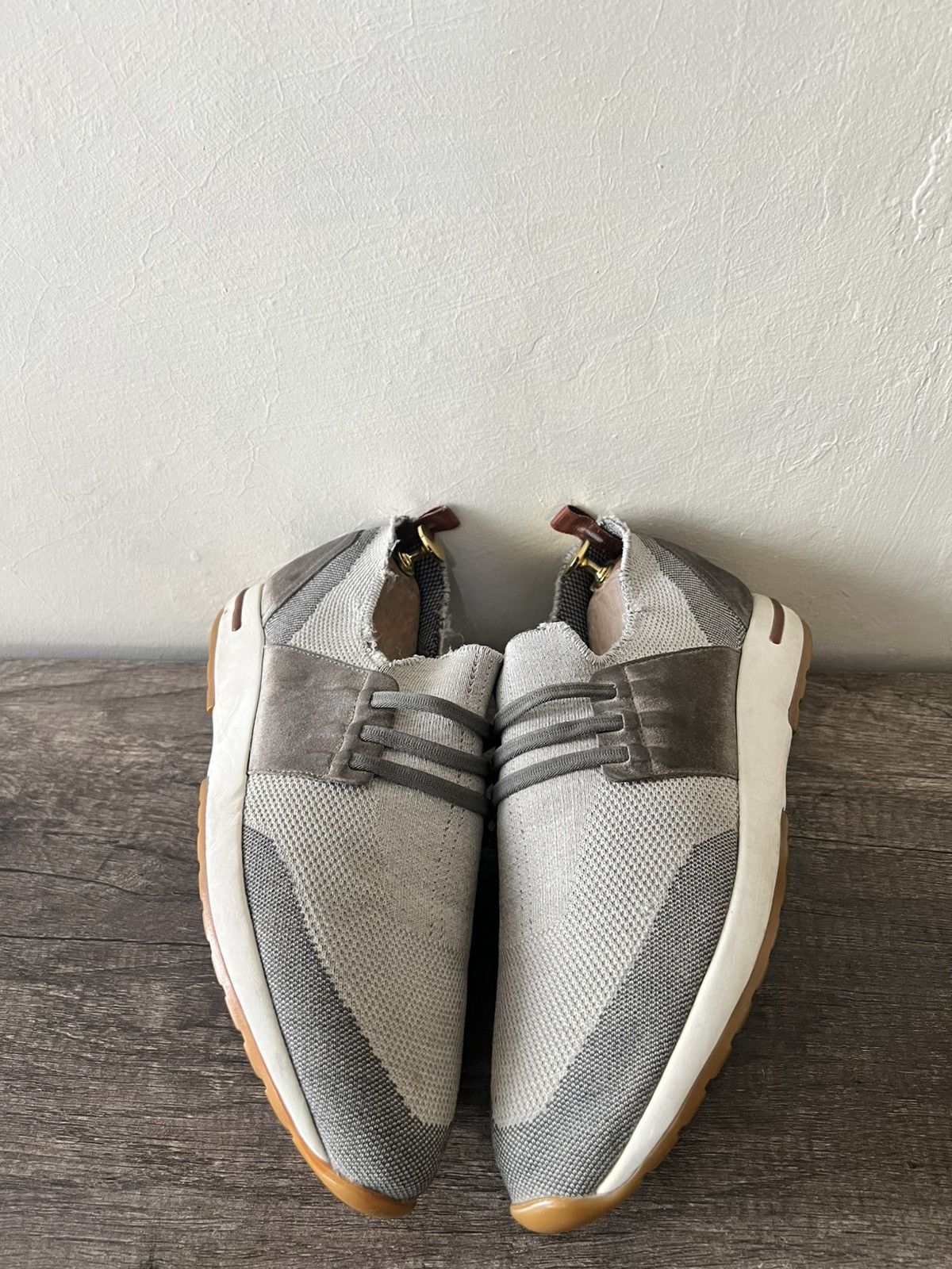 Loro Piana LORO PIANA KNIT FABRIC AND SUEDE 360 FLEXY WALK SNEAKERS Size US 10 / EU 43 - 8 Thumbnail