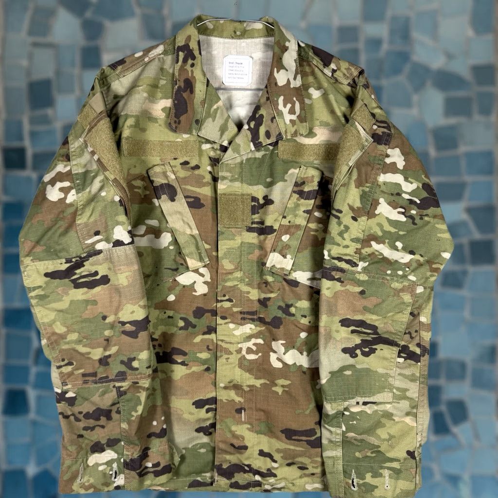 Vintage US Army Combat Uniform Jacket Trouser Coat S Reg S Short Perimeter Insect Guard Size US 29 - 1 Thumbnail
