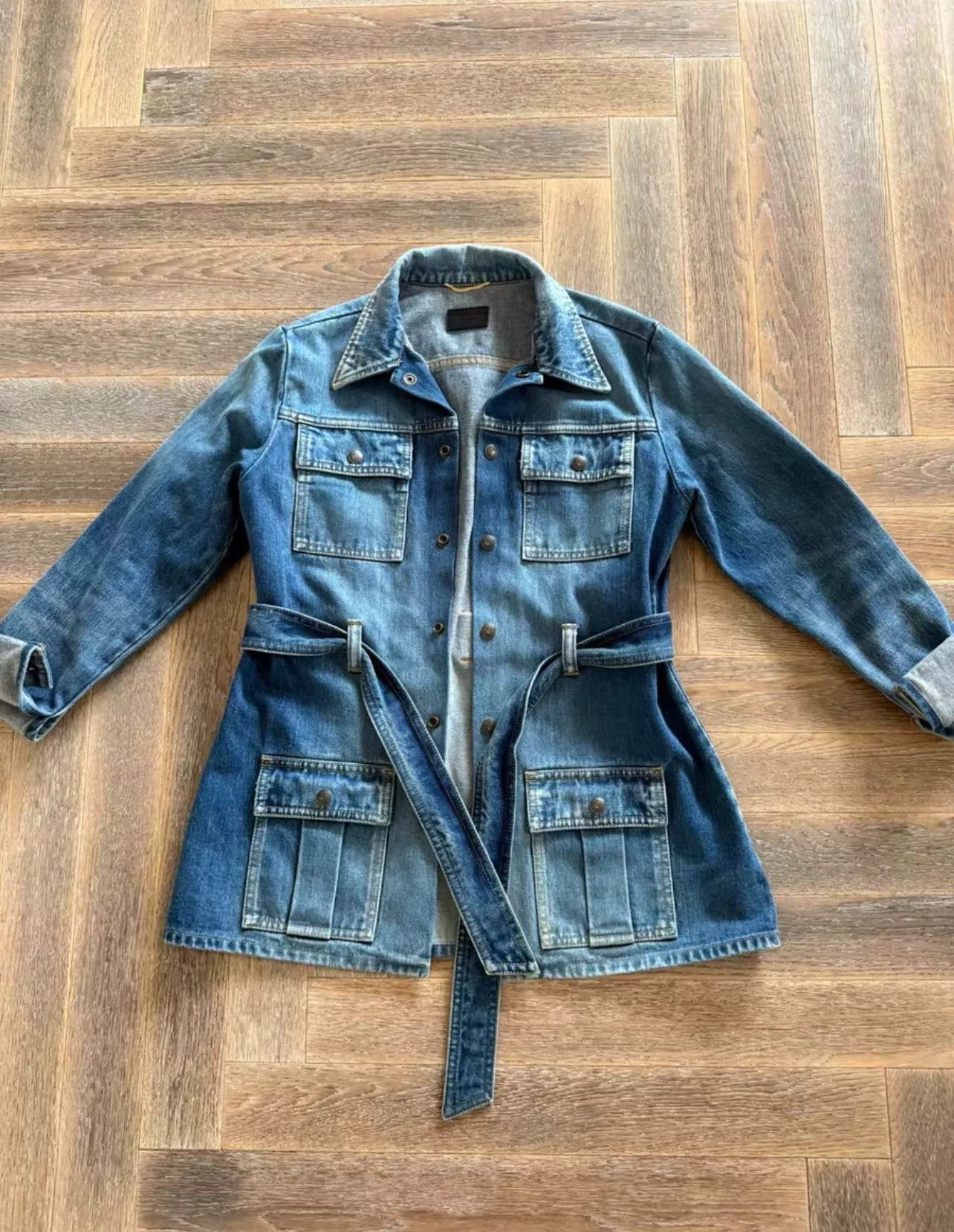 Saint Laurent Paris Saint Laurent Blue Denim Jacket Size S / US 4 / IT 40 - 1 Thumbnail