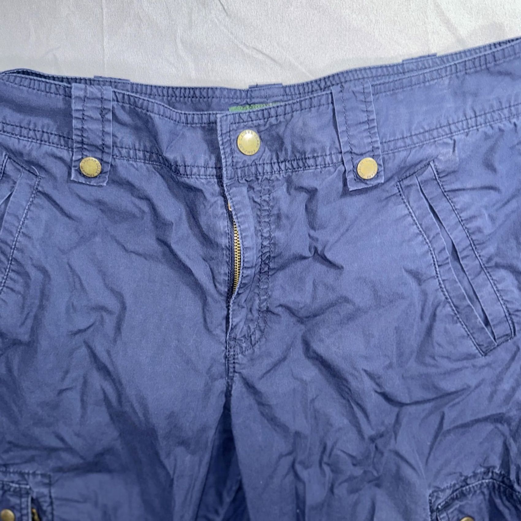 Ralph Lauren VINTAGE? No. Lauren Ralph Lauren Pants Womens 12 Navy Cargo Cropped Drawstring Pockets Size 34" / US 12 / IT 48 - 3 Thumbnail