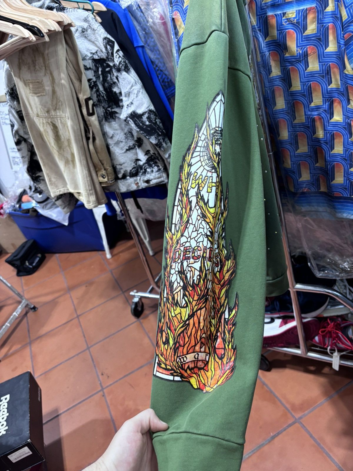 Who Decides War WHO DECIDES WAR FLAME GLASS HOODED SWEATSHIRT Size US L / EU 52-54 / 3 - 7 Thumbnail