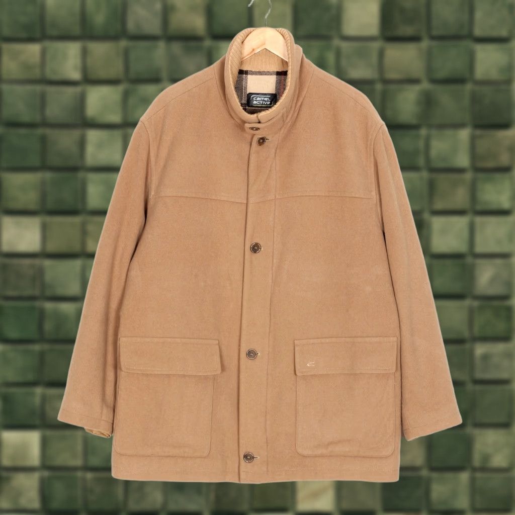 Camel Vintage CAMEL ACTIVE Wool Blend Coat Jacket Men 56 MJ6124 Coat Mens Beige Wool Blends Overcoat All Seasons Holiday Casual Formal Travel 56 Mens Size US XL / EU 56 / 4 - 1 Thumbnail