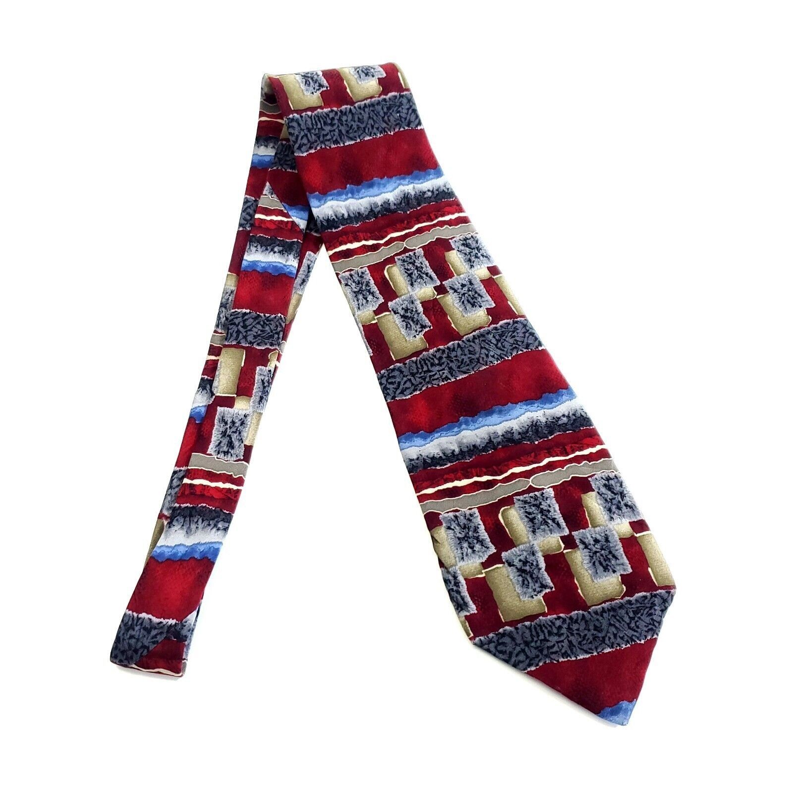 Vintage Jimmy V Red Abstract Print Jamal Anderson Collection 4 Silk Size ONE SIZE - 7 Thumbnail