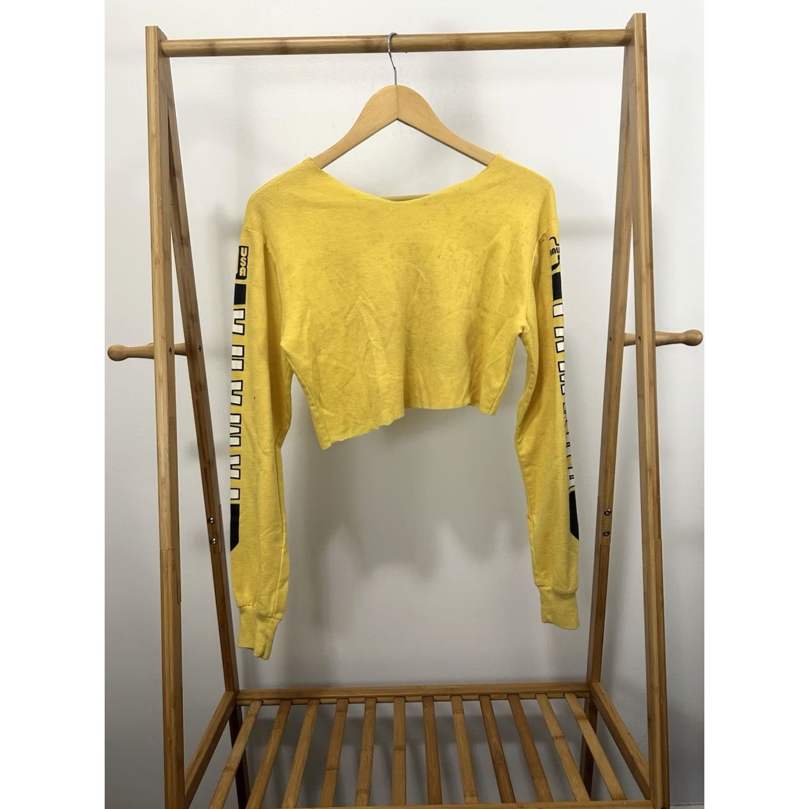 Yamaha VTG 80s Yamaha Hallman USA Motocross Cropped Jersey M Women Yellow Shirt Size M / US 6-8 / IT 42-44 - 2 Thumbnail