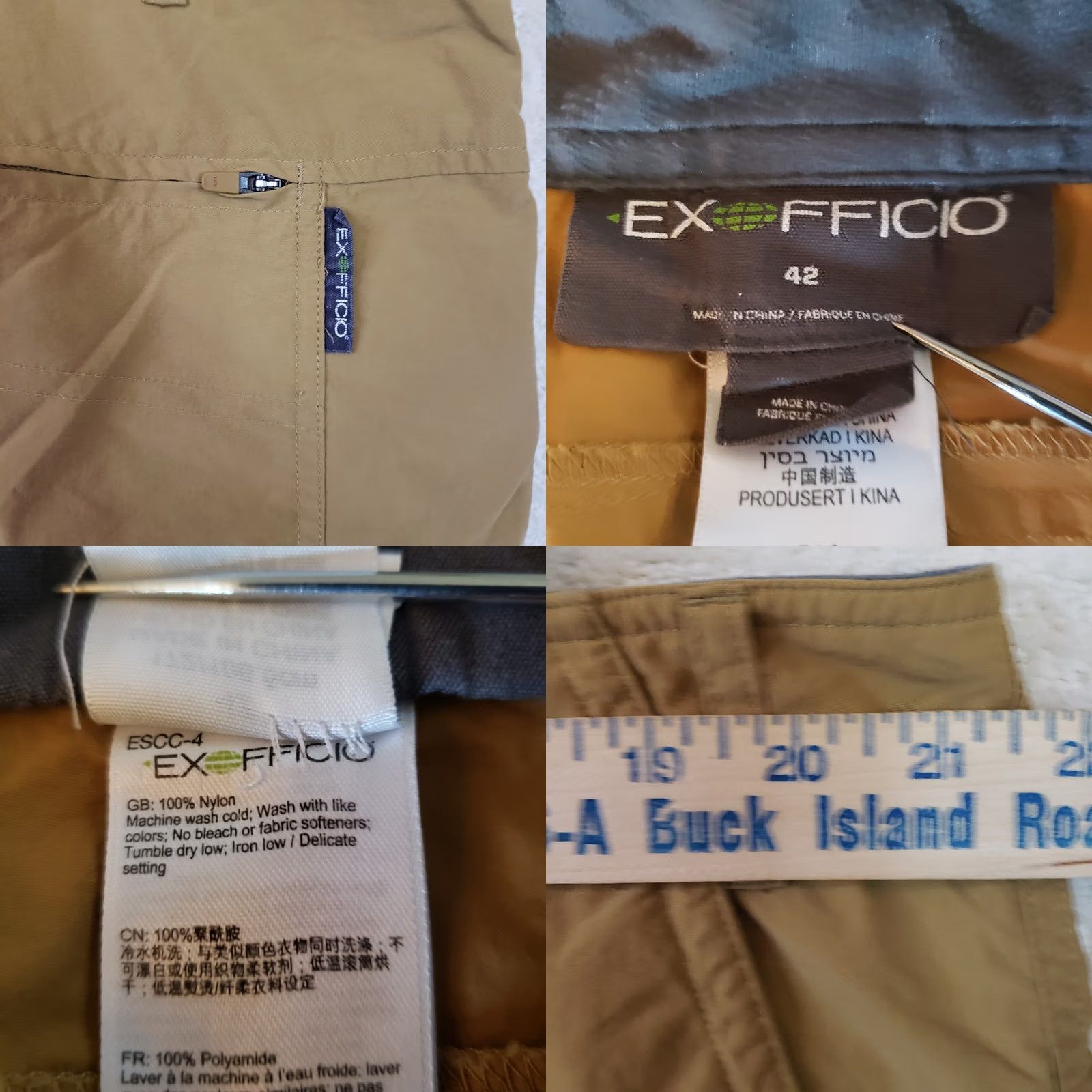 ExOfficio ExOfficio Shorts Mens 42x9 Camel Cargo Pocket Outdoor Camp Hike Nylon Cotton? Size US 42 / EU 58 - 9 Thumbnail
