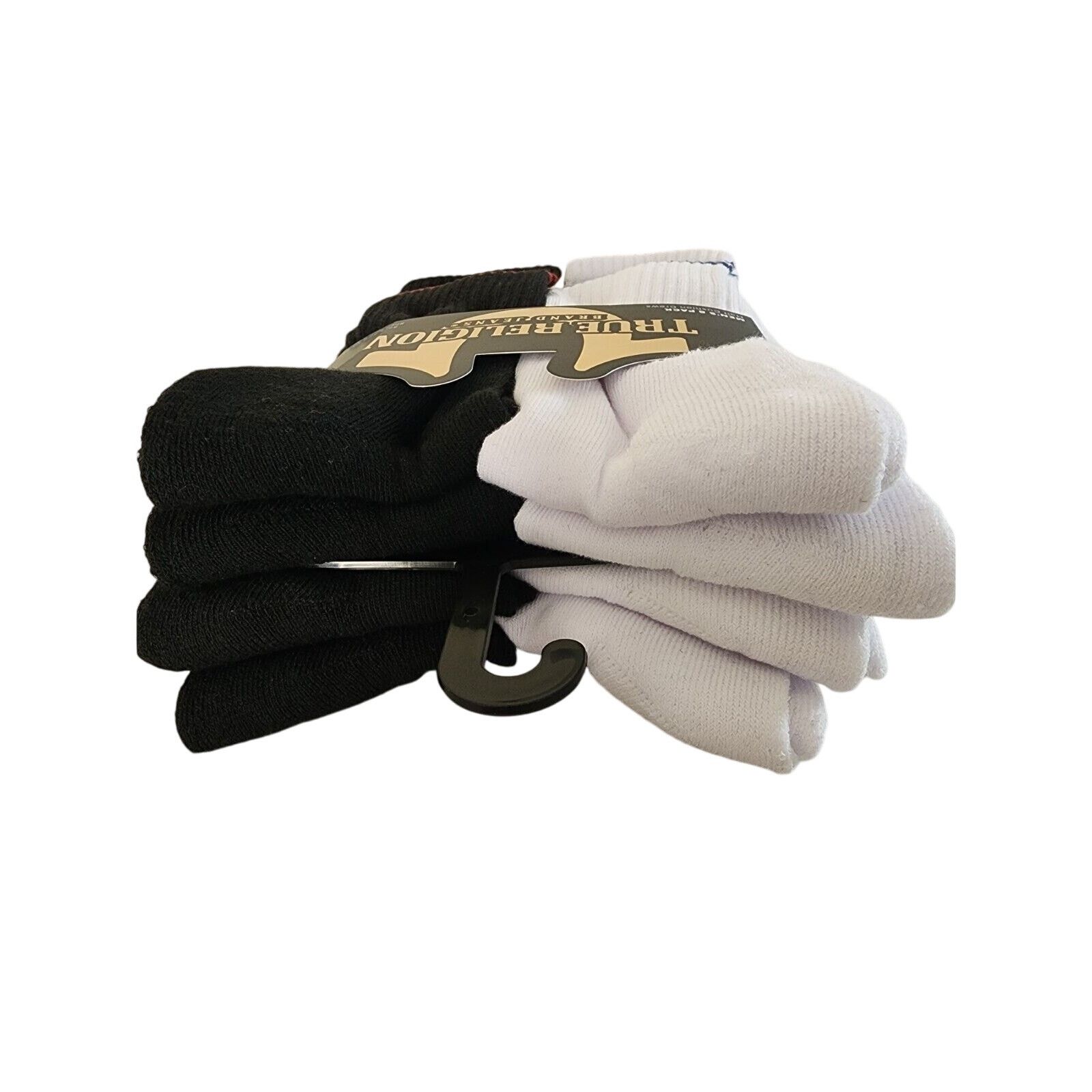 True Religion True Religion Crew Socks Half Cushion 8-Pair Black White Size ONE SIZE - 5 Thumbnail