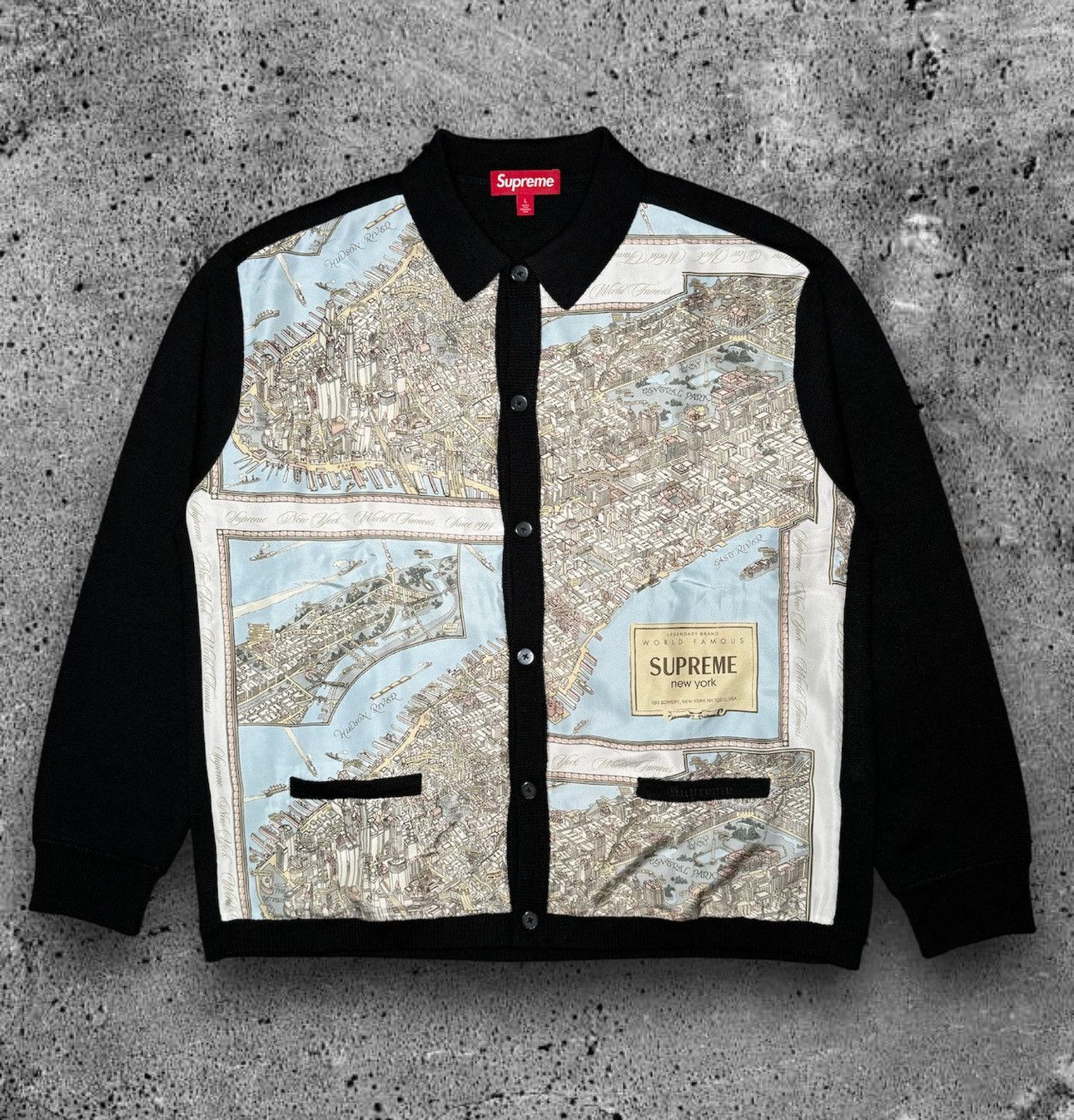 Supreme SUPREME “AW23 SILK MAP CARDIGAN” | Grailed