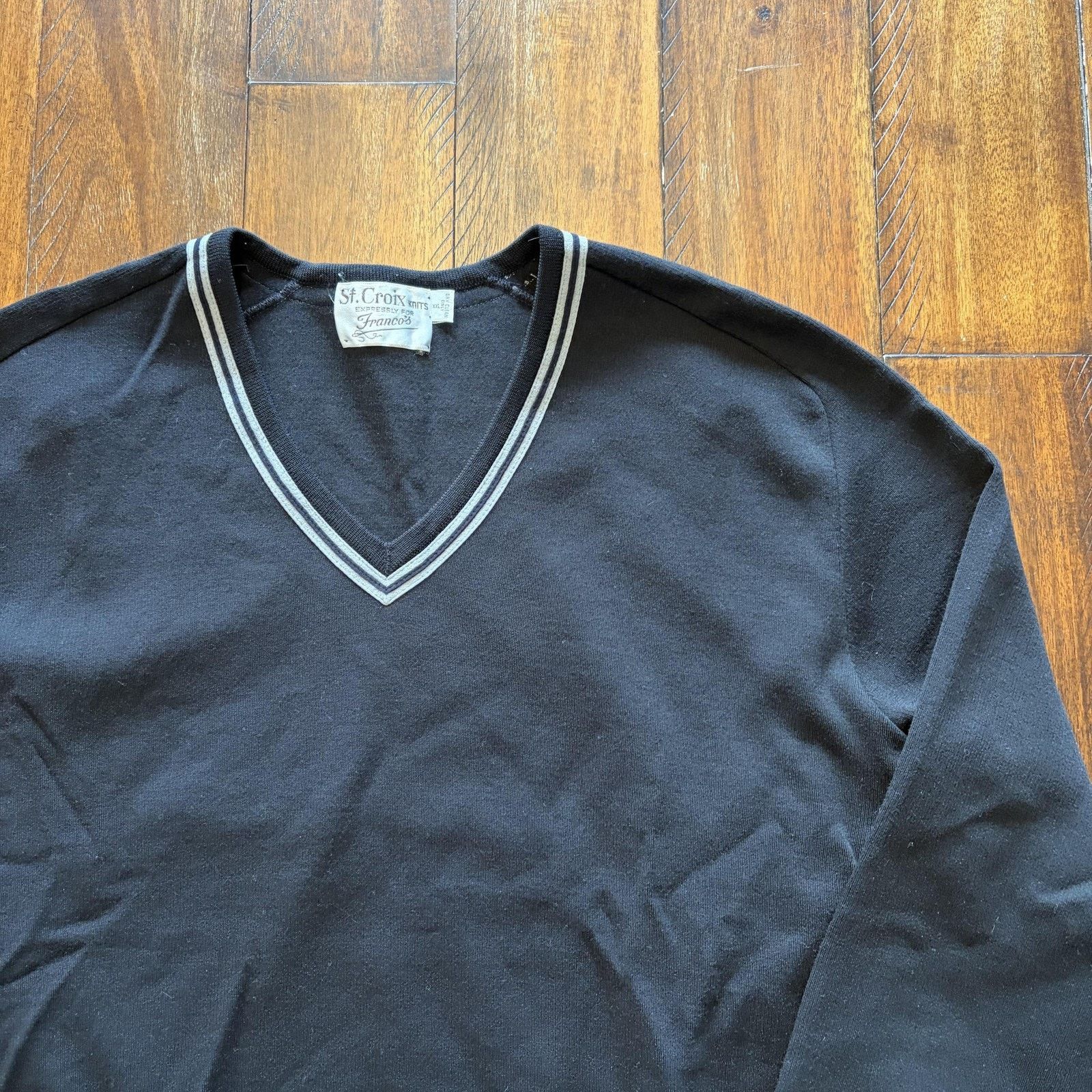 St. Croix St. Croix Knits Sweater Mens 2XL Black V Neck 100% Wool Size US XXL / EU 58 / 5 - 3 Thumbnail