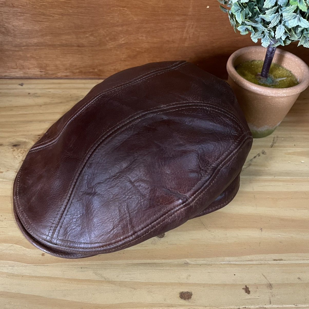 Other Vintage Ivy Gatsby Leather Flap Cap Size ONE SIZE - 2 Thumbnail