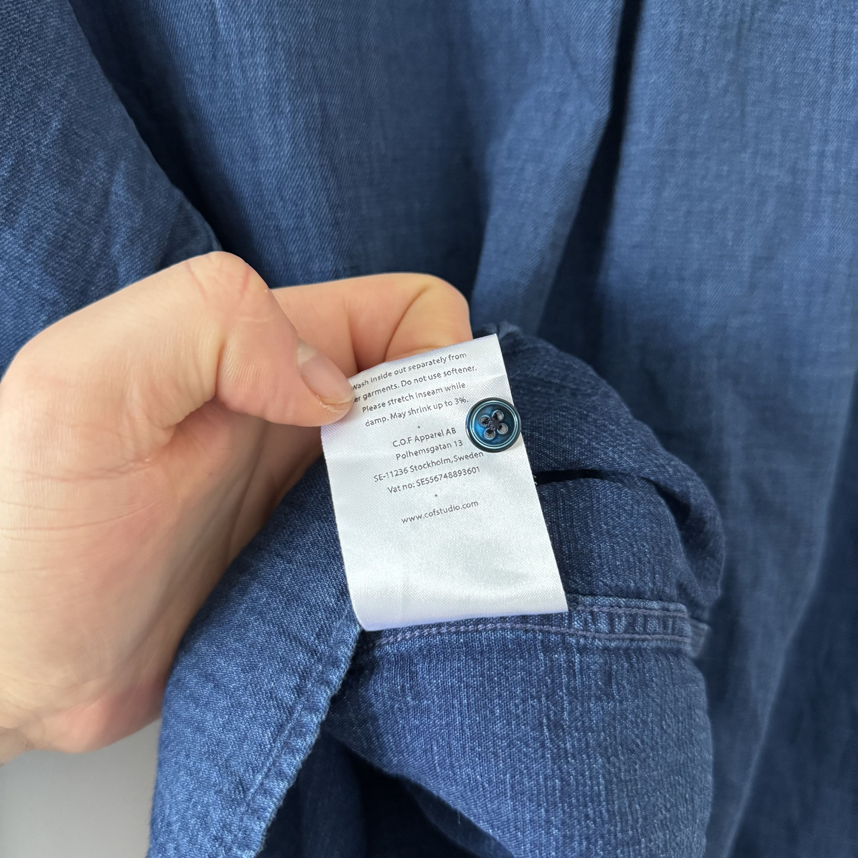 C.O.F. Studio Men's C.O.F Studio Denim Cotton Blue Shirt Size M Size US M / EU 48-50 / 2 - 9 Thumbnail