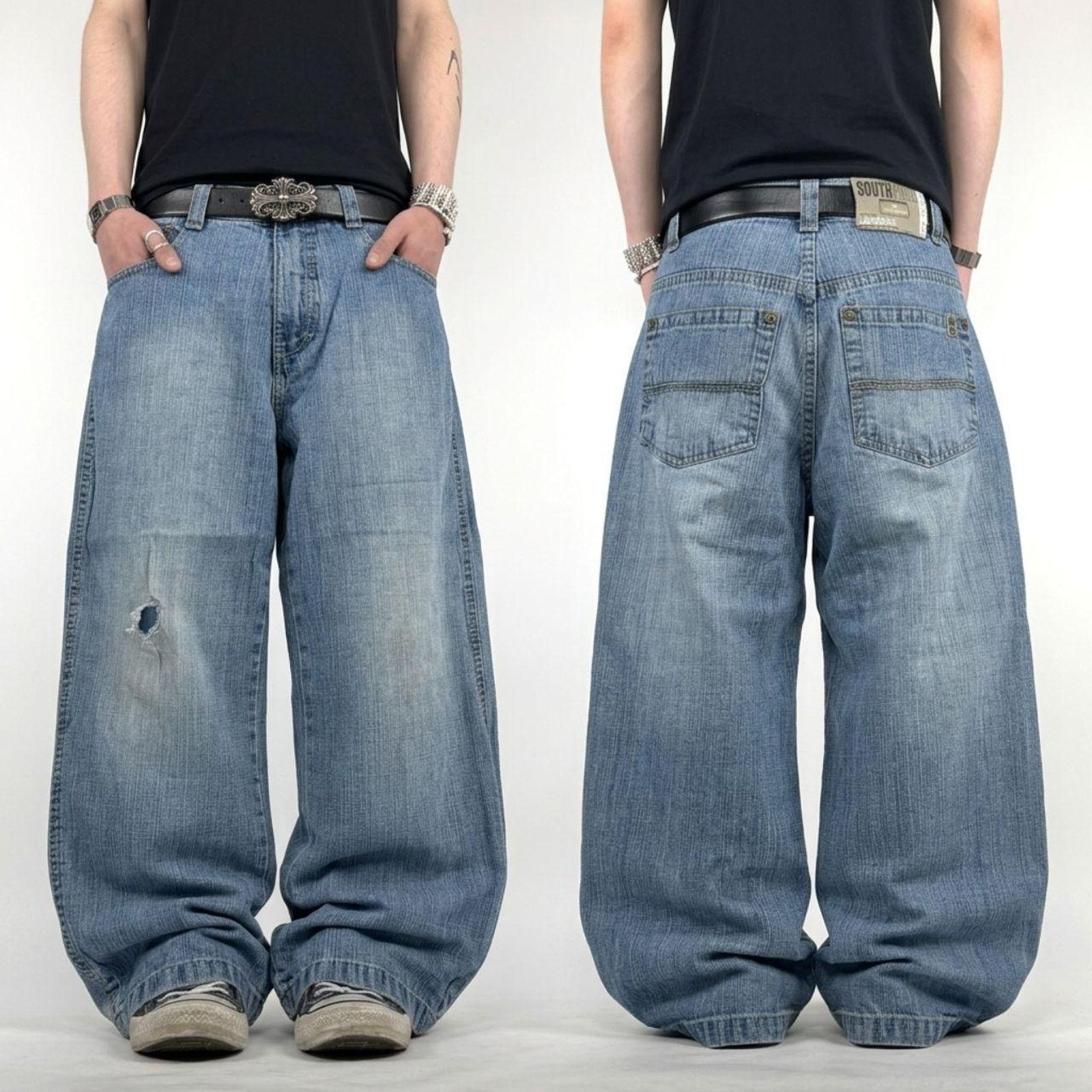 JNCO × Southpole × Vintage Southpole Faded Y2K Baggy Jeans Wide