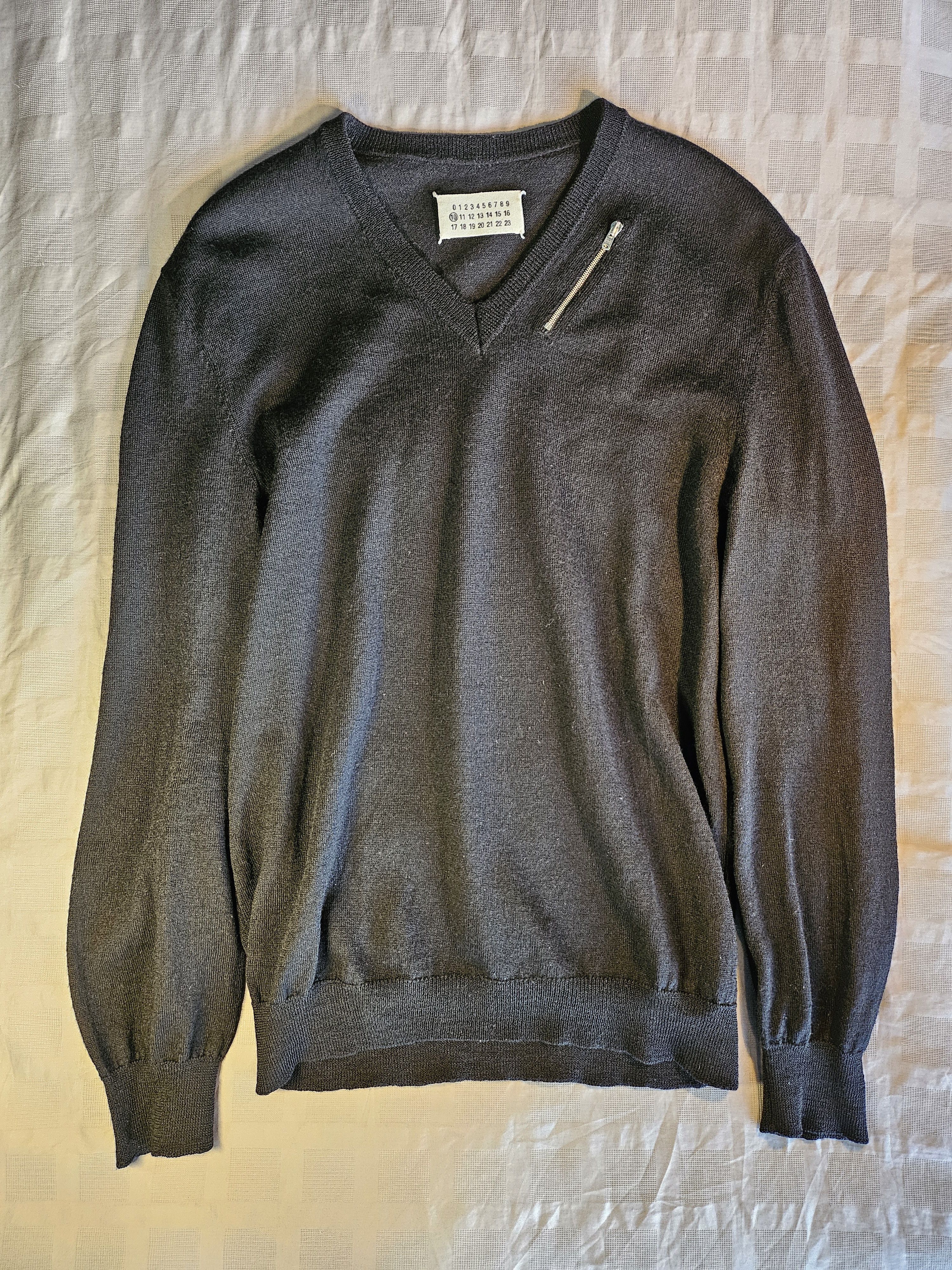 image of Maison Margiela Martin Margiela Archive Biker Knit in Black, Men's (Size XL)