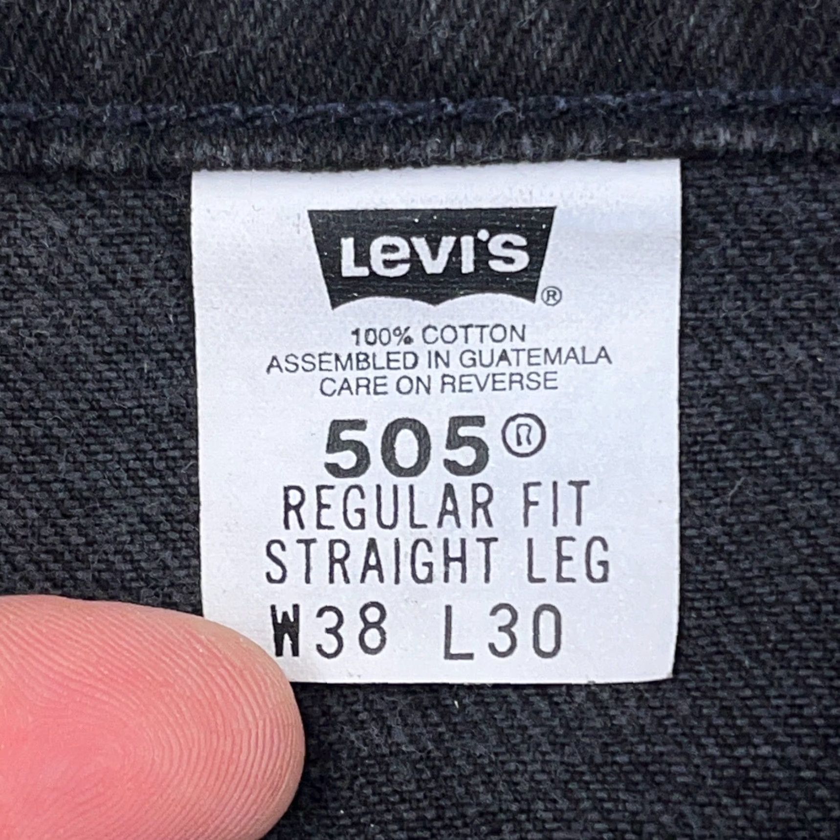 Levi's VINTAGE Levi's 505 Jeans Men 36x25 Straight Regular Fit Denim Black 80s 90s Modern Compact Dresswear Mens Size US 36 / EU 52 - 5 Thumbnail