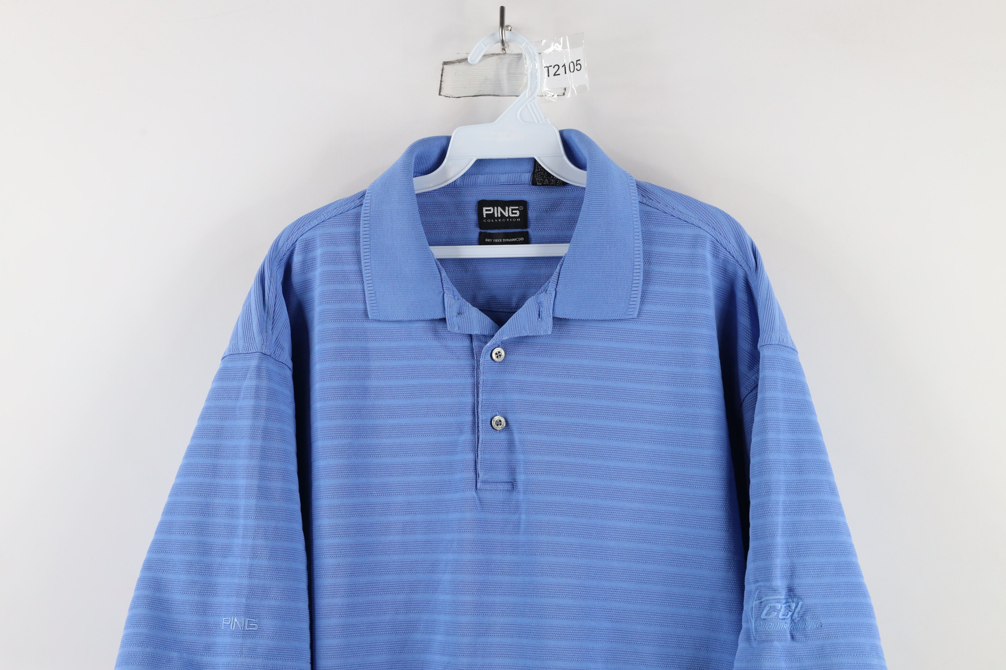 PING × Vintage Vintage 90s Ping Golf Ribbed Knit Collared Polo Shirt Blue Size US XXL / EU 58 / 5 - 2 Thumbnail
