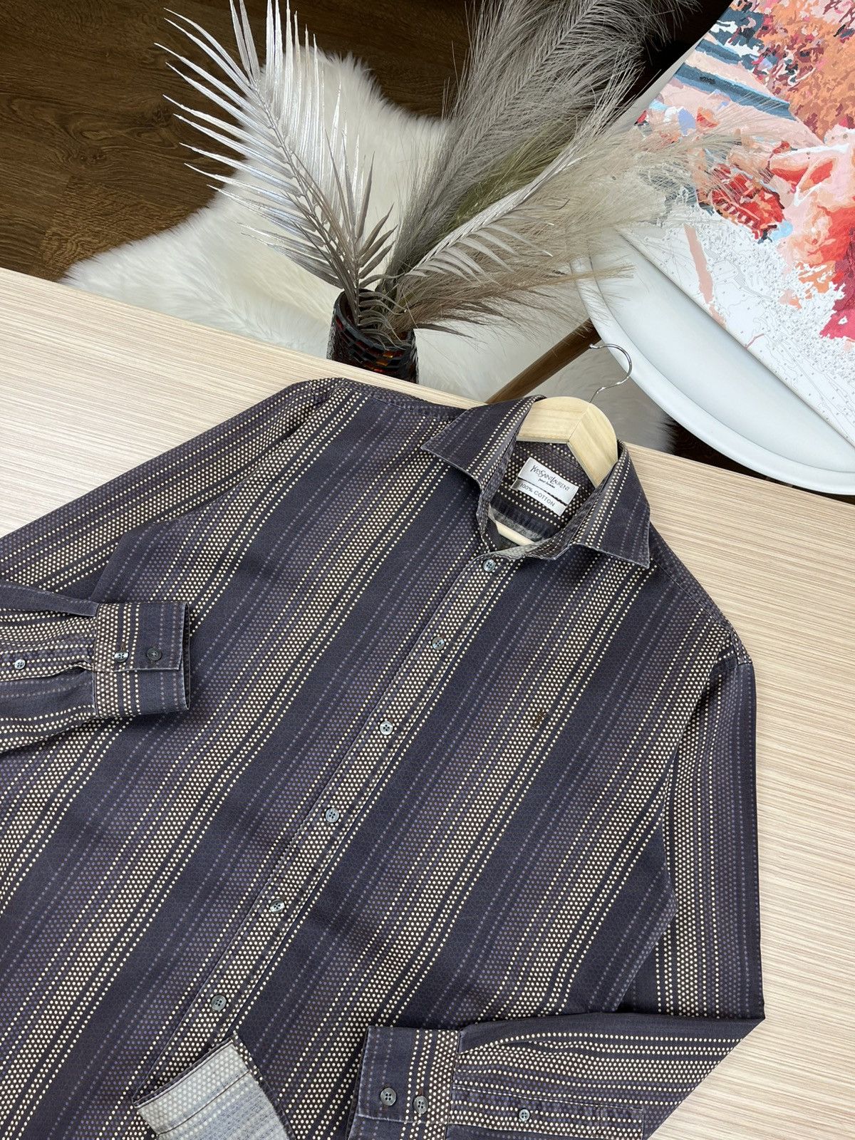 Vintage × Yves Saint Laurent Very crazy Vintage YSL Shirt Size US M / EU 48-50 / 2 - 2 Thumbnail