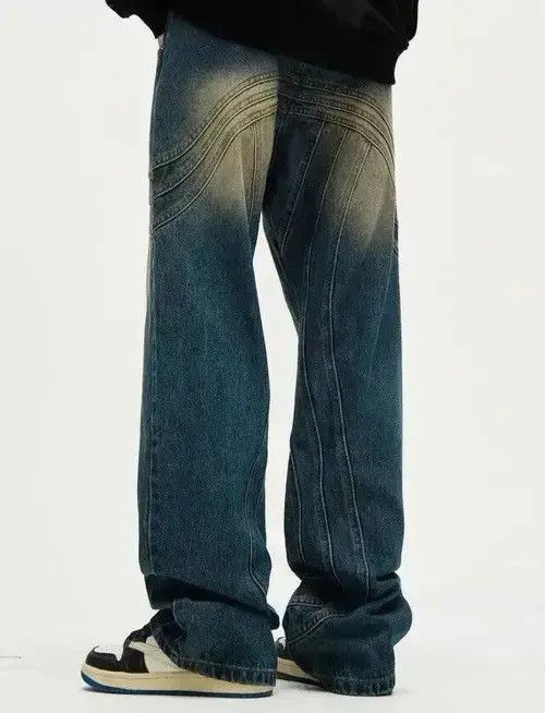 Japanese Brand × Jean Y2K Painted Circle Striped Baggy Jeans Size US 30 / EU 46 - 2 Thumbnail