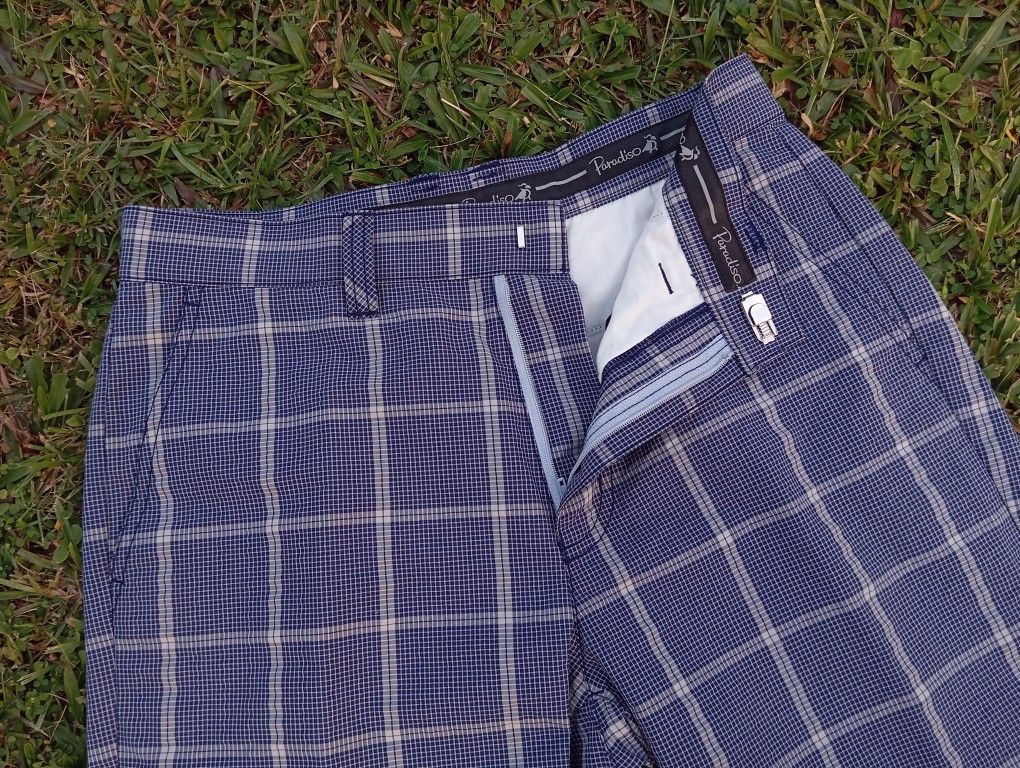 Paradise Paradiso 🦜Checkered Golf Pants 🏌️⛳ Size US 28 / EU 44 - 1 Thumbnail
