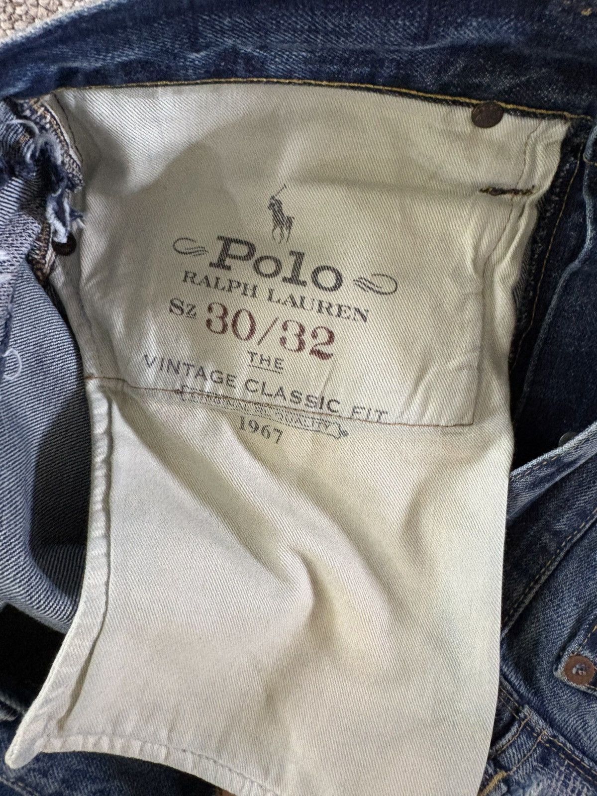 Polo Ralph Lauren Vintage classic fit distressed patch jeans Size US 30 / EU 46 - 8 Thumbnail