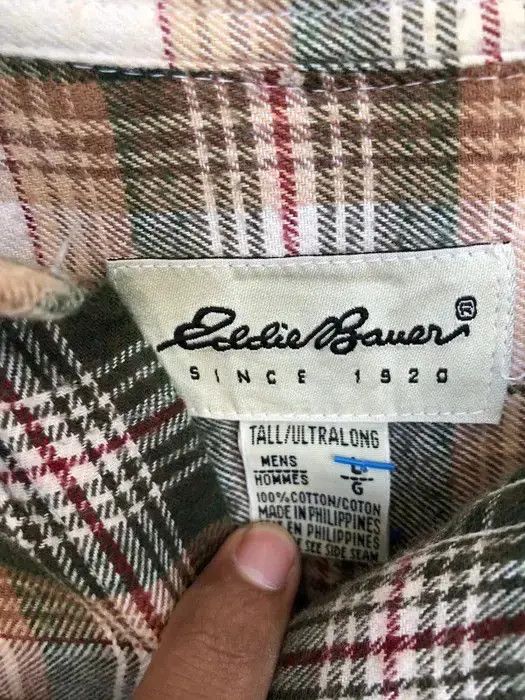 Eddie Bauer Vintage Eddie Bauer plaid Tartan Flannel Shirt 👕 Size US L / EU 52-54 / 3 - 3 Thumbnail