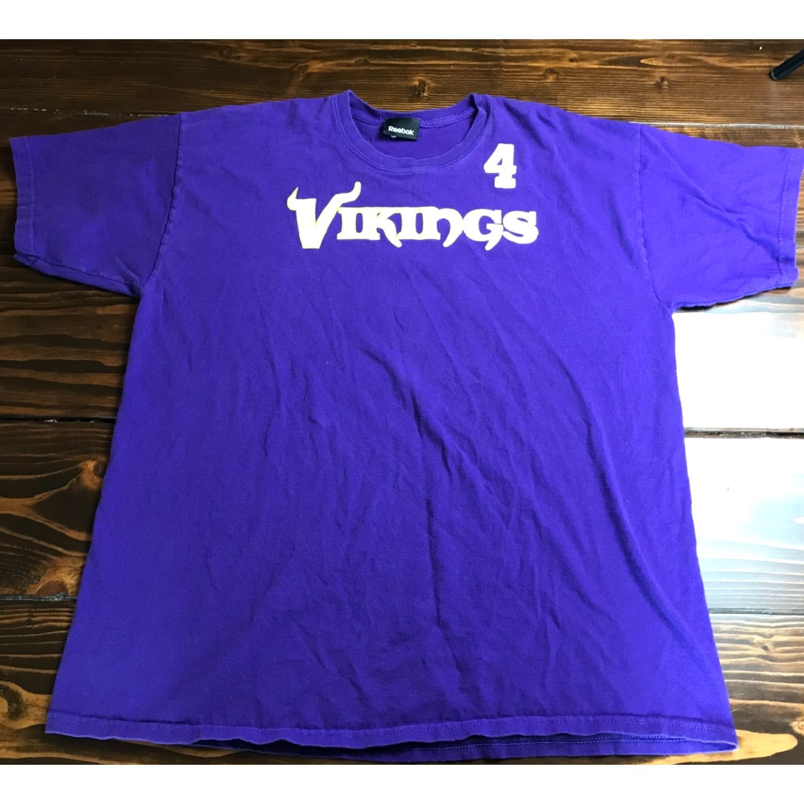 Reebok VINTAGE Reebok Shirt Men L Purple NFL Minnesota Vikings Brett Favre #4 Size US L / EU 52-54 / 3 - 2 Thumbnail
