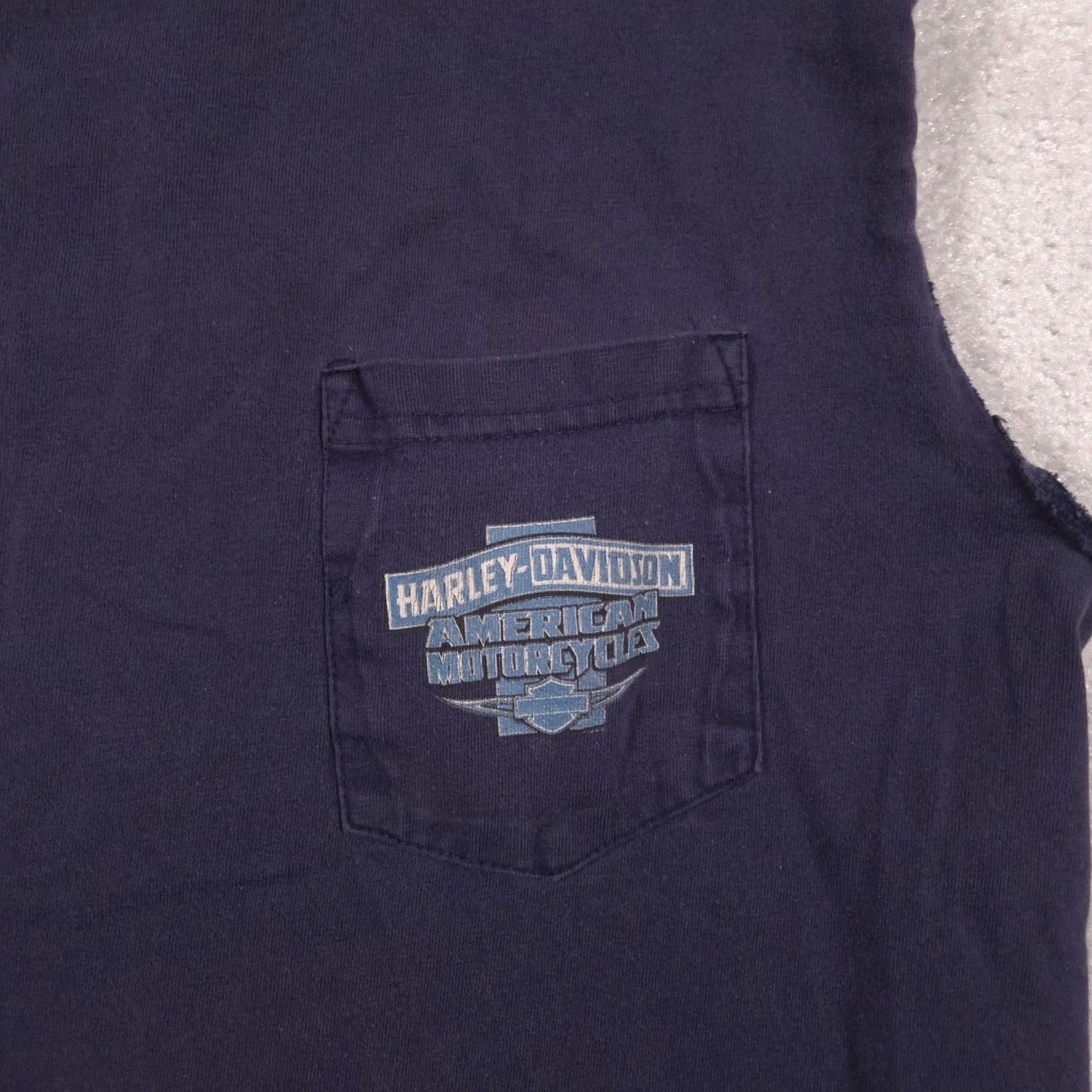 Harley Davidson VINTAGE Harley-Davidson Shirt Mens M Sleeveless Pocket Hawkeye Coralville Blue Graphic Print Logo Size US M / EU 48-50 / 2 - 4 Thumbnail