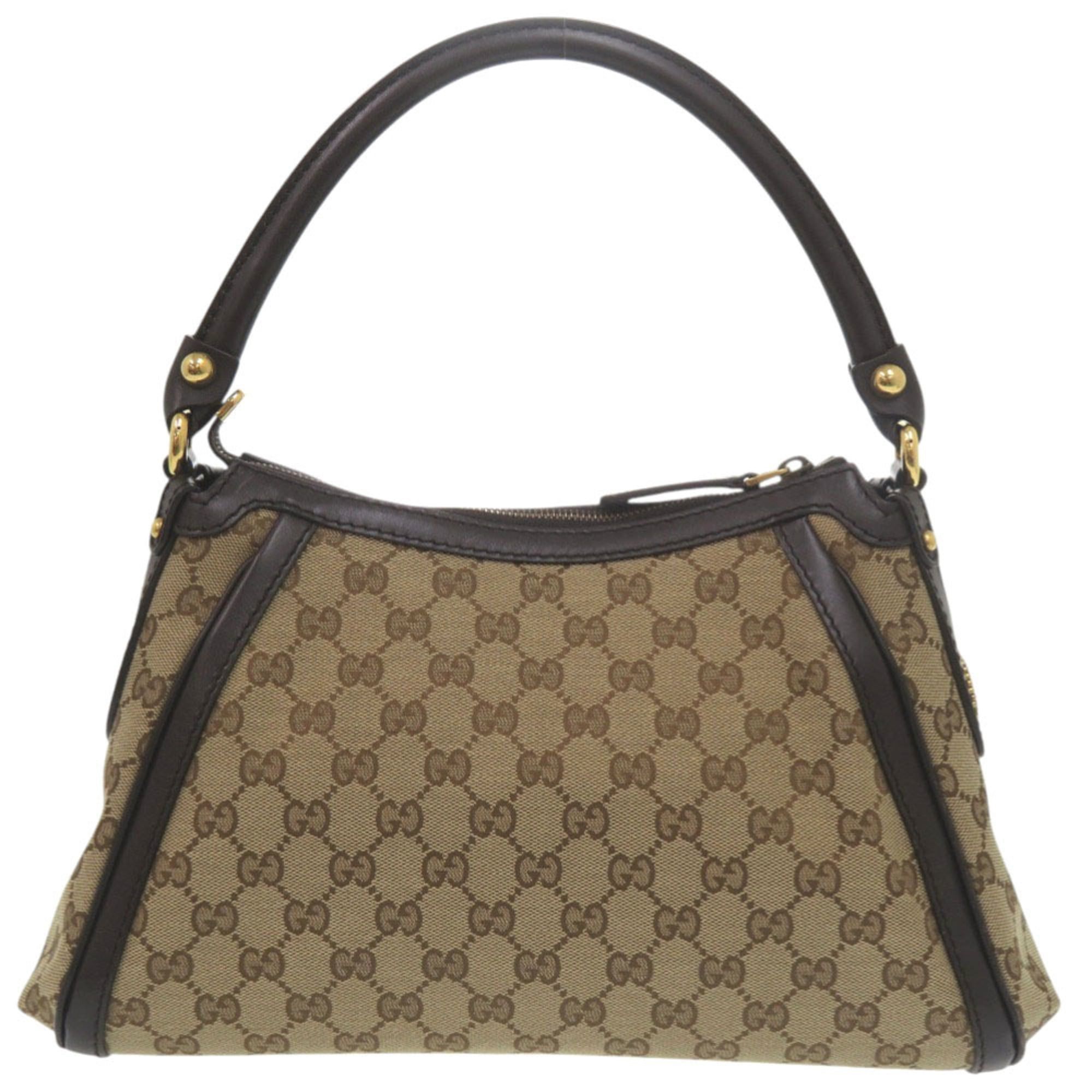 Gucci Excellent condition Gucci one-shoulder bag 282298 with gold hardware, GG canvas, leather, beige, and dark brown. 1392GUCCI Size ONE SIZE - 1 Thumbnail