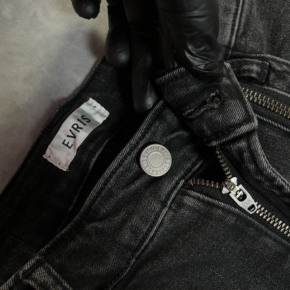 Japanese Brand 2000s EVRIS - Zip Panel Flared Denim Jeans Gothic Y2k Lgb Size 25" / US 0 / IT 36 - 6 Thumbnail