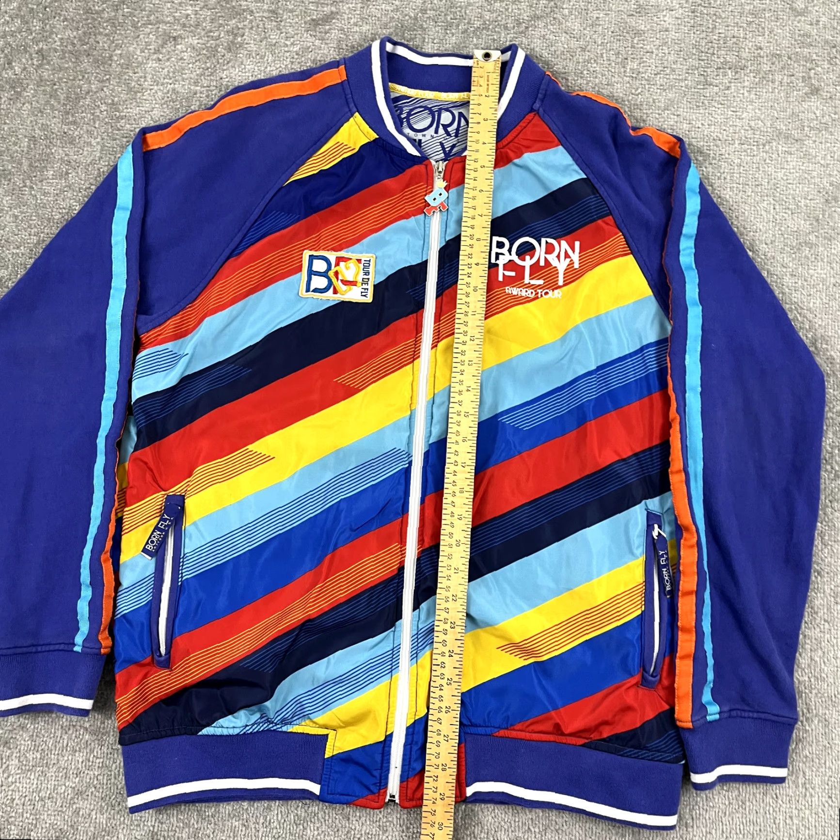 Born BORN FLY Jacket Mens XL Blue 2002 Hip Hop Track Full Zip Retro Y2K Award Tour Size US XL / EU 56 / 4 - 5 Thumbnail