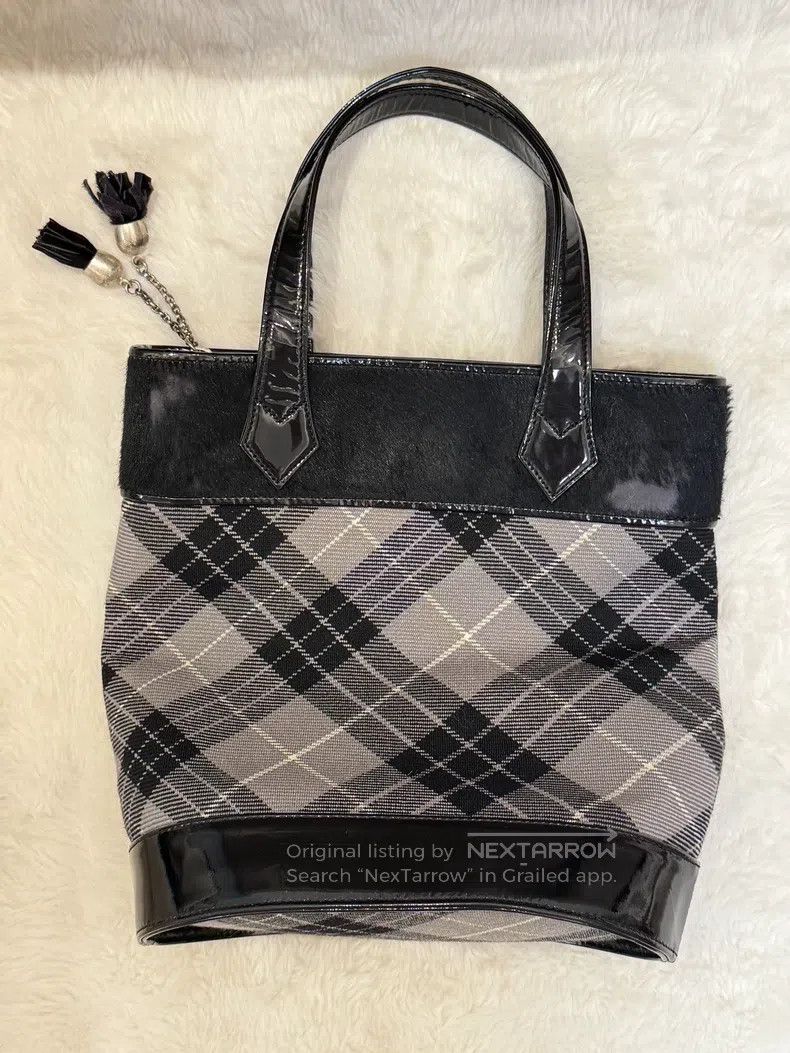 Vivienne Westwood Vivienne Westwood size os Horsehair Khaki Plaid Cylinder Ba Size ONE SIZE - 4 Thumbnail