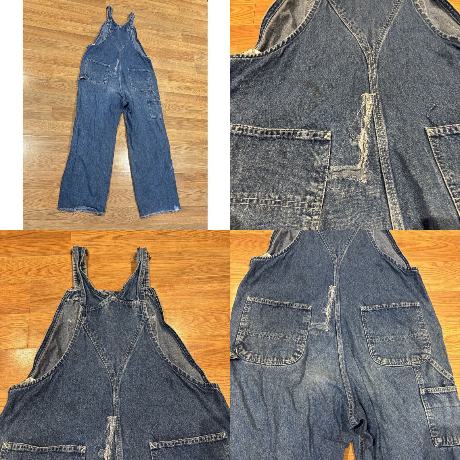 Carhartt VINTAGE Carhartt Overalls Jeans Work Bib Men's 38x32 Denim Blue 5-Pocket Distressed 90s Grunge USA Bib Jeans Mens Size US 38 / EU 54 - 9 Thumbnail