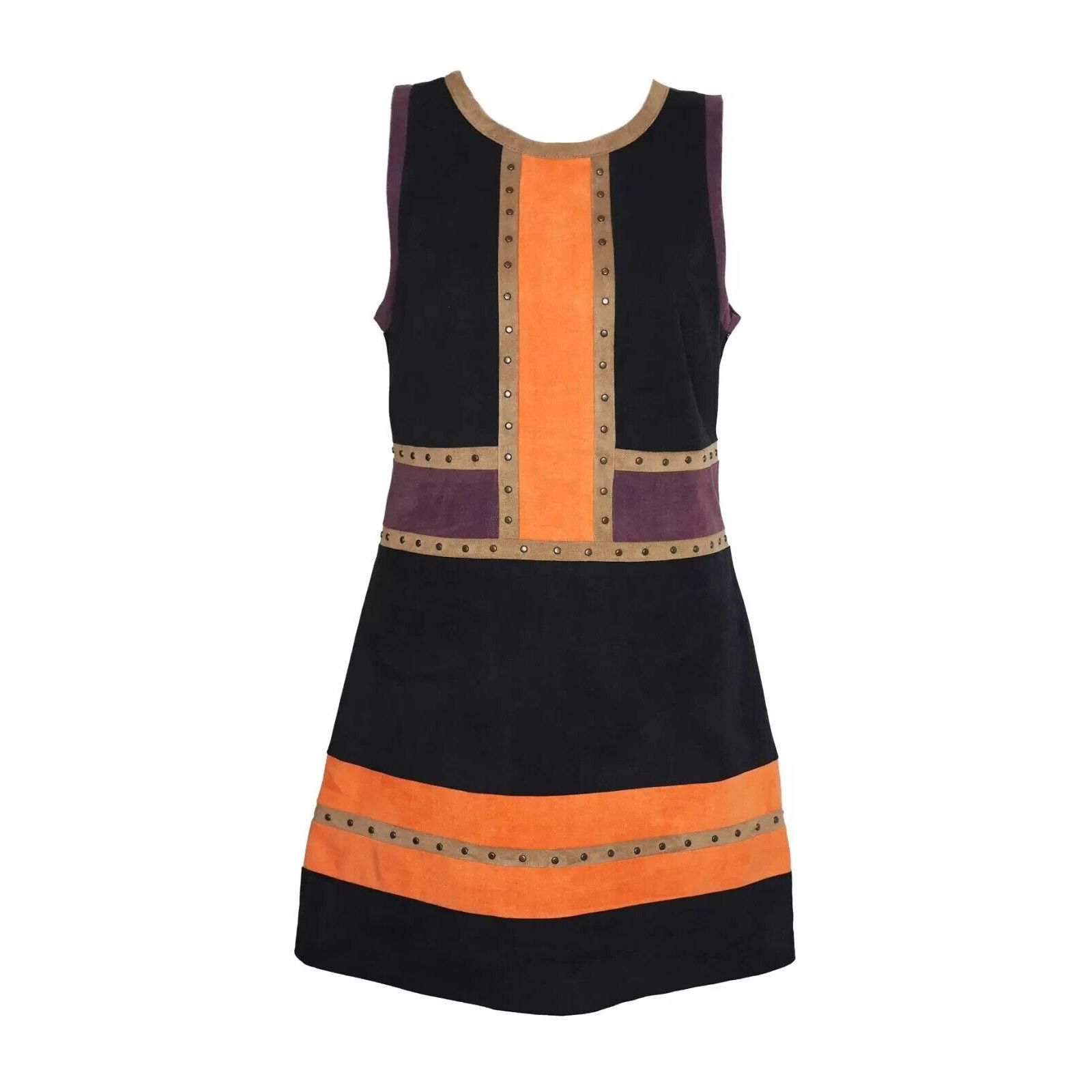 Abercrombie & Fitch ABERCROMBIE & FITCH RETRO 70'S FAUX SUEDE COLOR BLOCK DRESS Size XS / US 0-2 / IT 36-38 - 1 Thumbnail