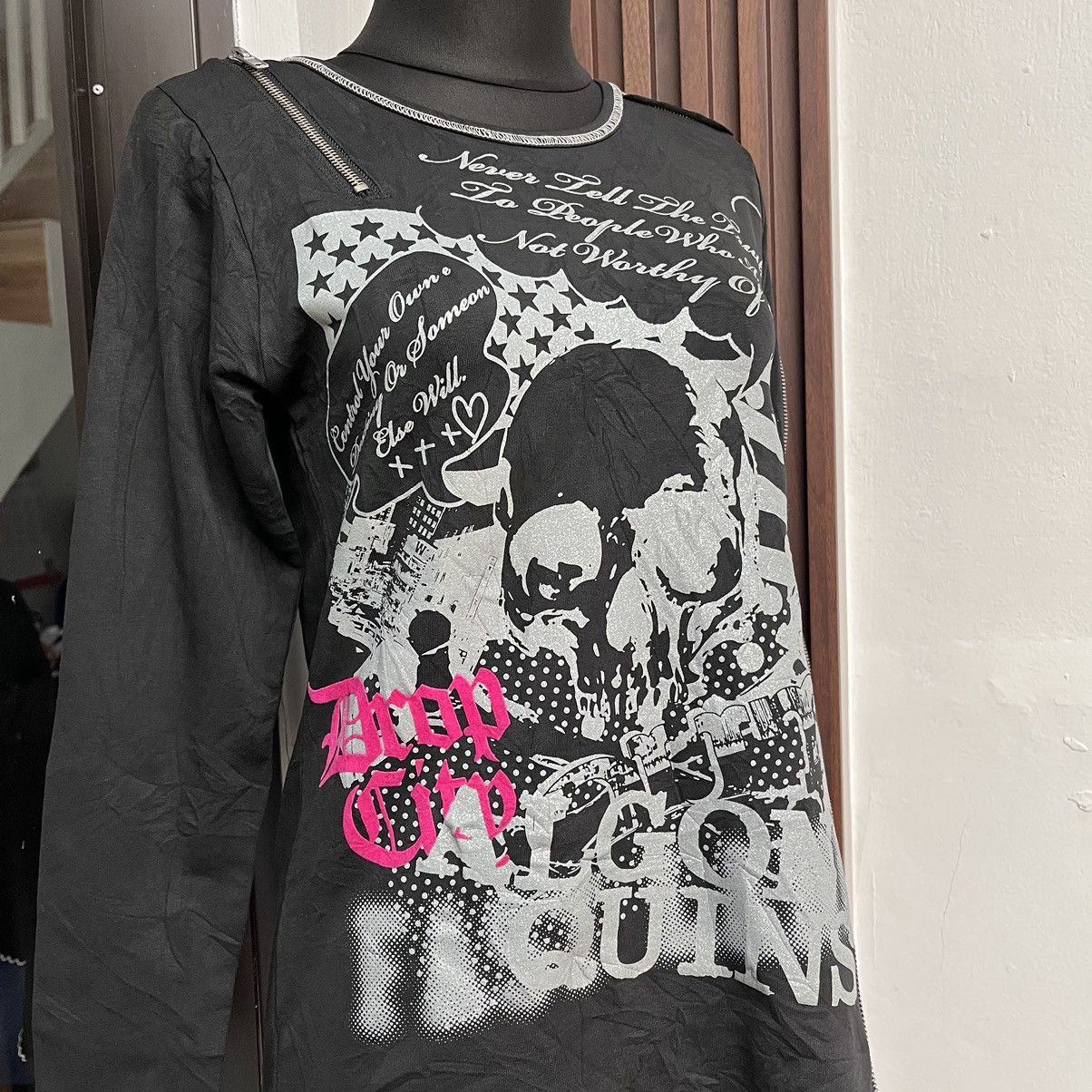 Japanese Brand Bondage Punk T-Shirt Algonquins Seditionaries Multi Zipper Size M / US 6-8 / IT 42-44 - 5 Thumbnail